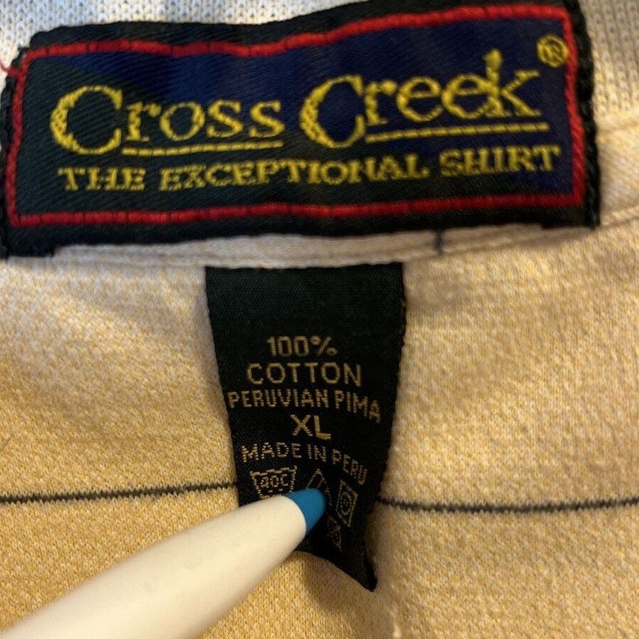 Other Cross Creek Men’s XL Yellow Striped cotton golf polo shirt Size US XL / EU 56 / 4 - 3 Thumbnail