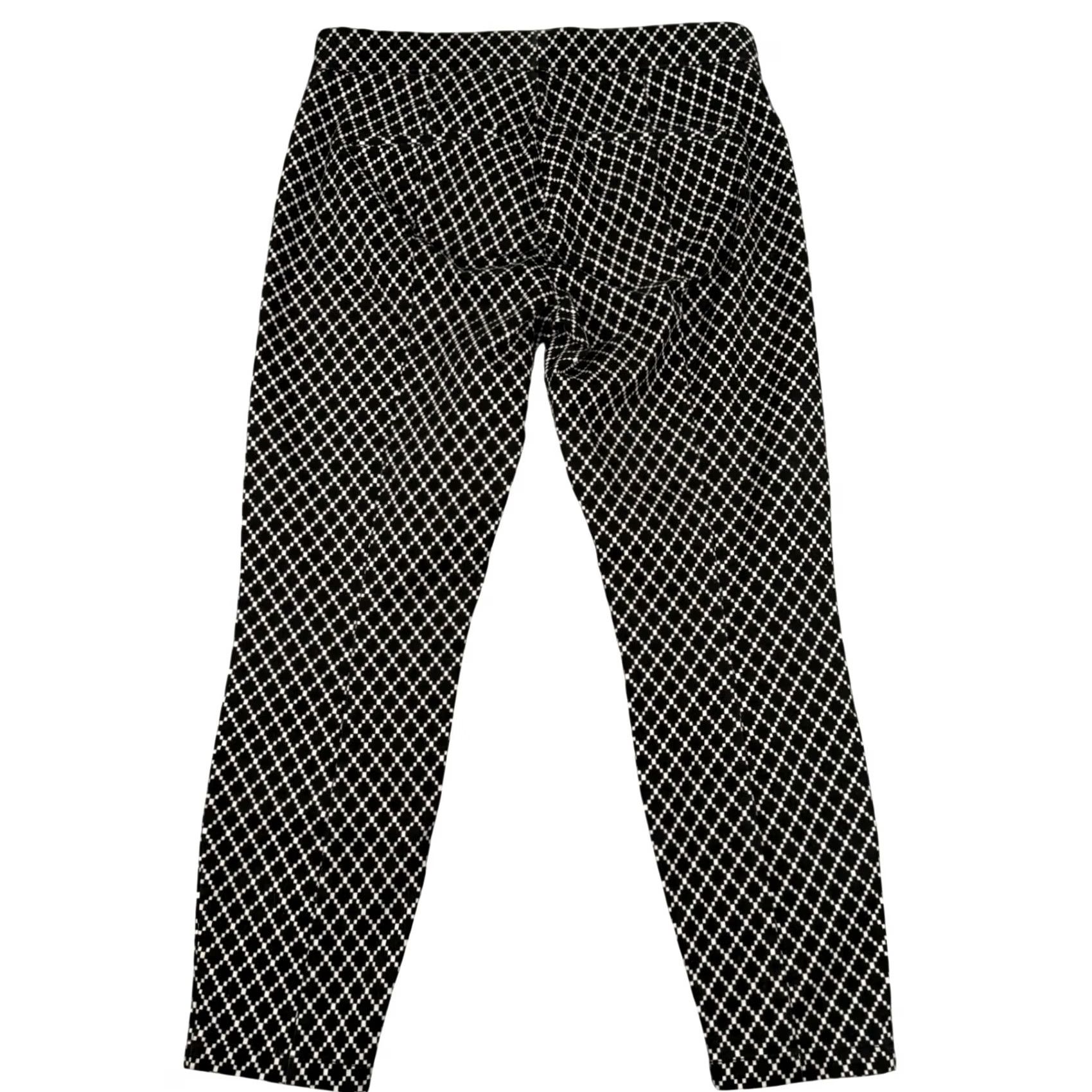 Gap VINTAGE Gap Ultra Skinny Pants Geometric Printed Black Twill Stretch Pockets Zip Button Cropped Workwear Casual Womens 30in Waist 24in Inseam Size 4 Size 27" / US 4 / IT 40 - 3 Thumbnail
