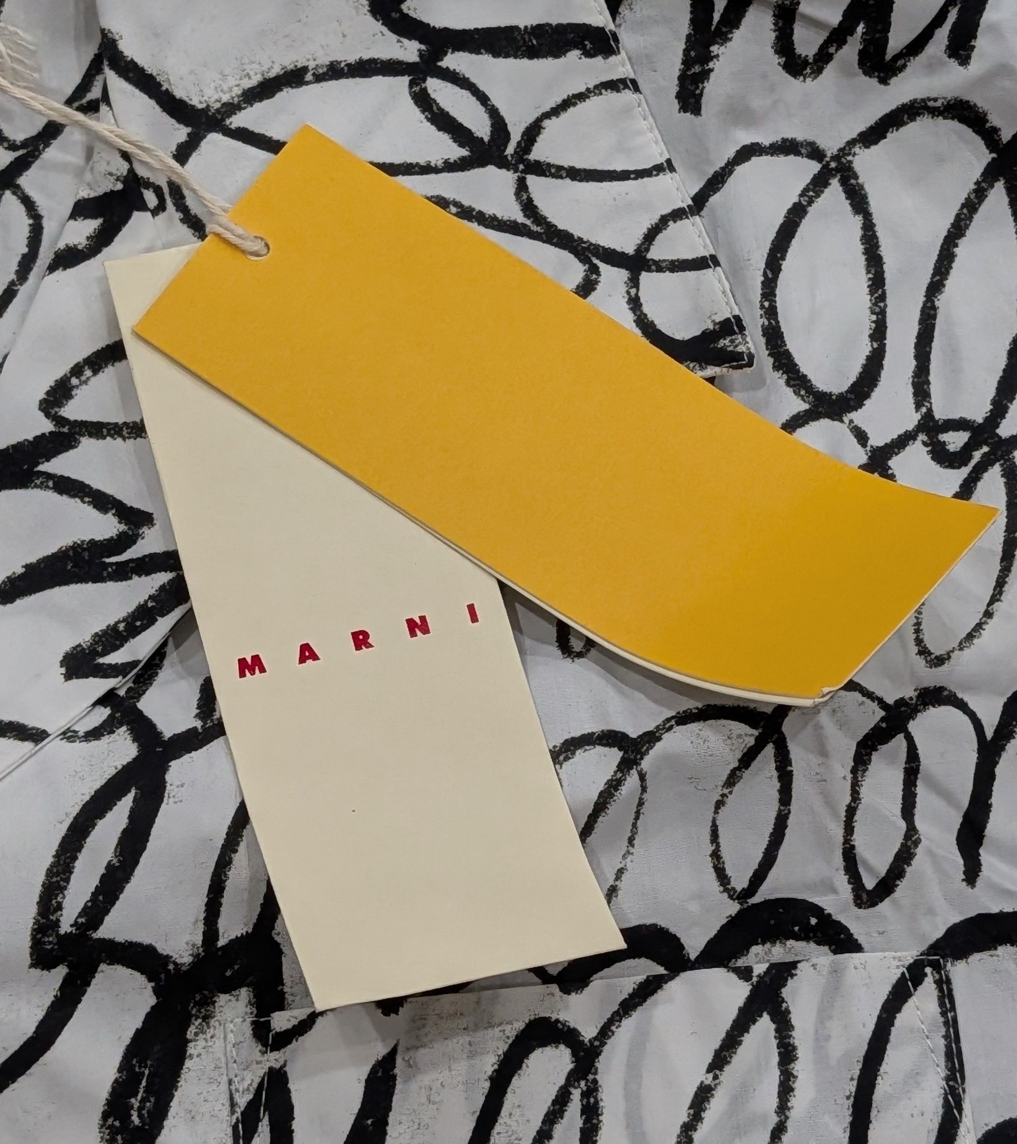 Marni MARNI Scribble Cotton Button Up Shirt White/Black 48 US 38 Size US M / EU 48-50 / 2 - 6 Thumbnail