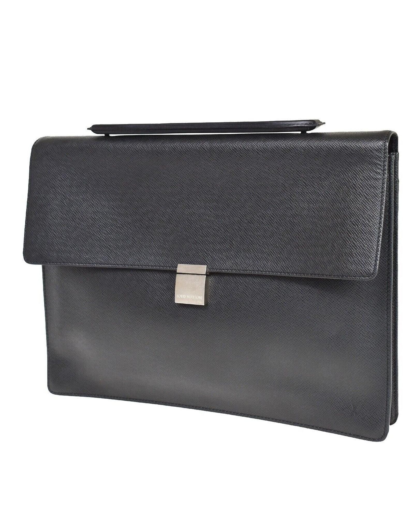 image of Louis Vuitton Black Leather Briefcase For Professionals, Men's