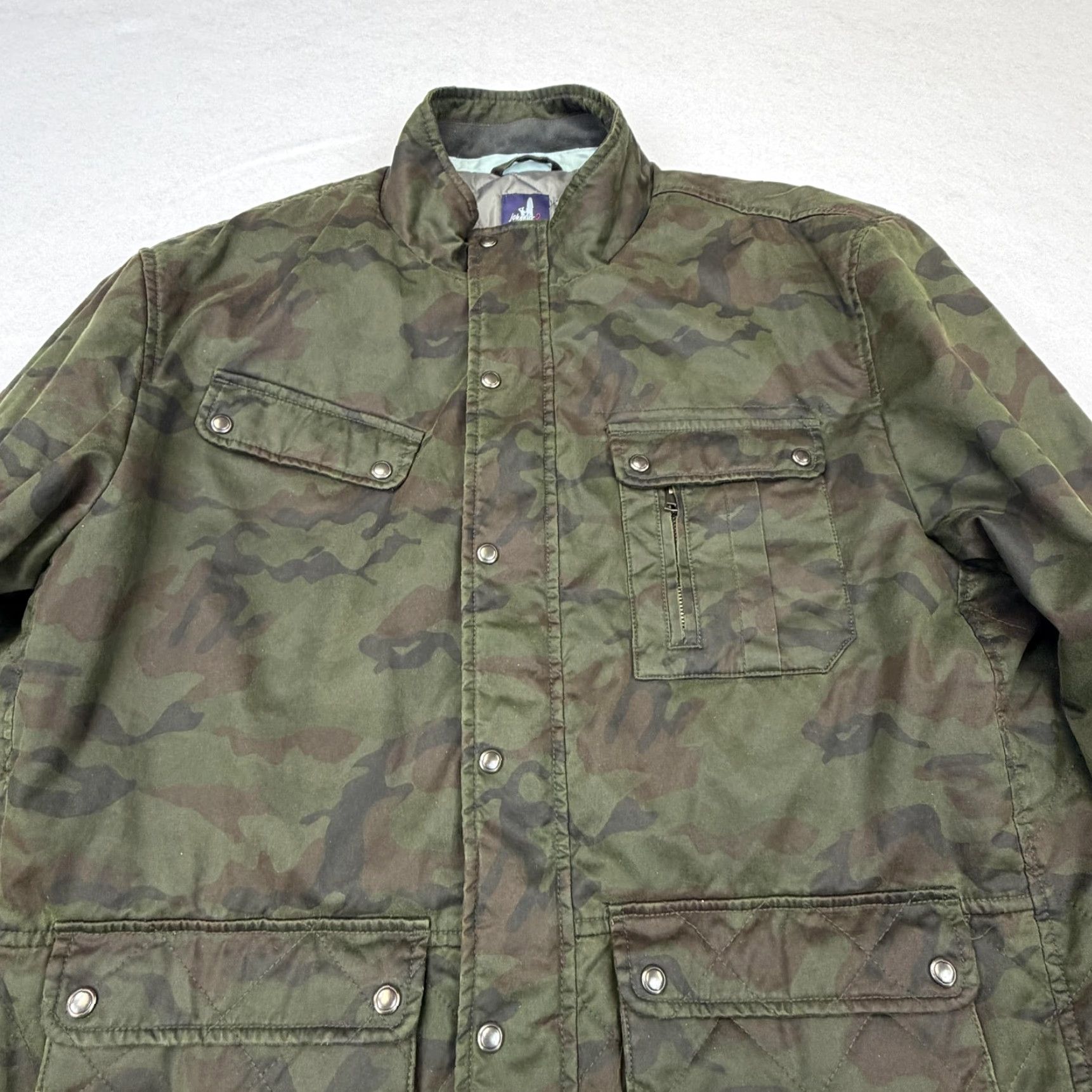 johnnie-O johnnie-O Jacket Mens XL Green Camo Quilted Full Zip Field Coburn JMJK2070 Size US XL / EU 56 / 4 - 2 Thumbnail