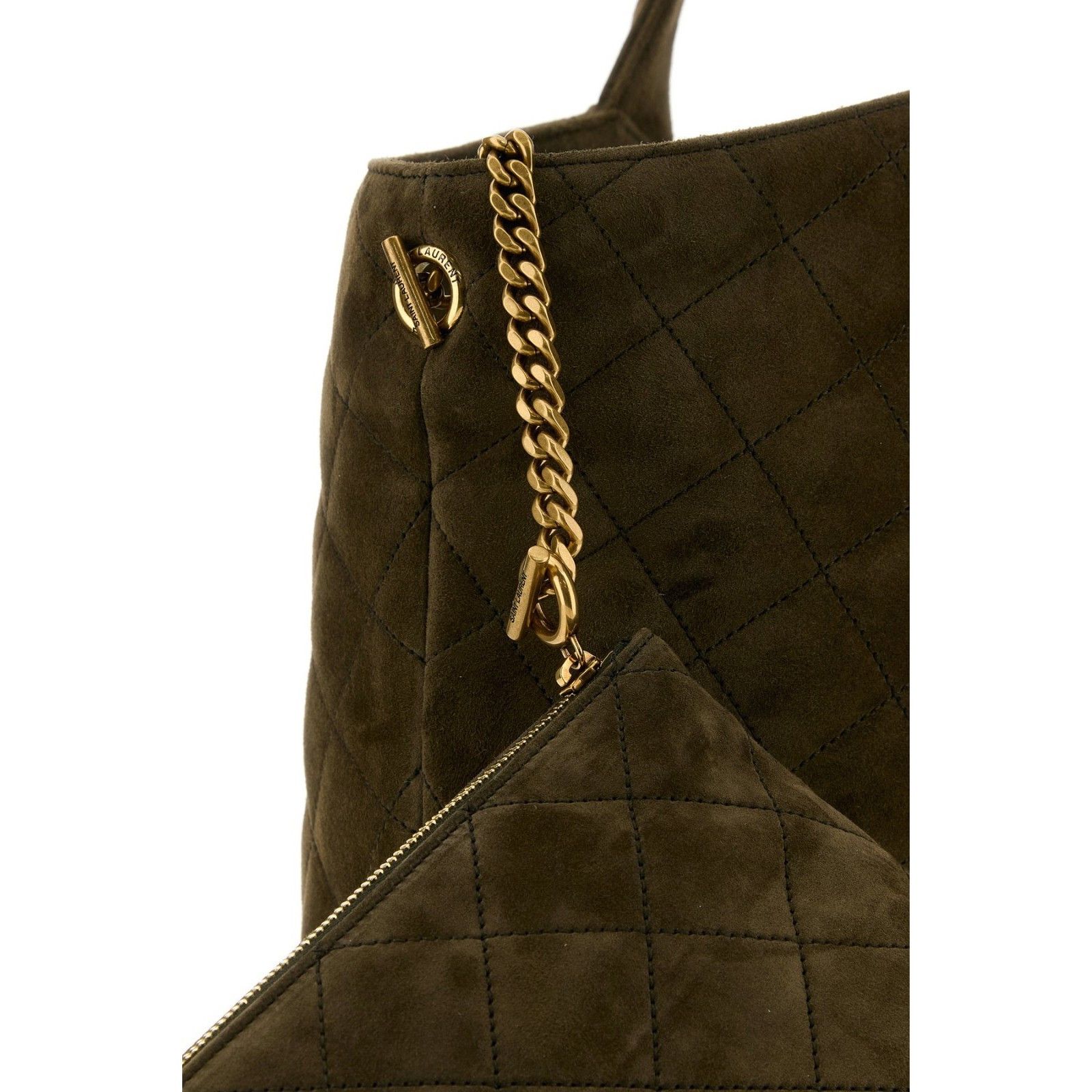 Saint Laurent Paris SAINT LAURENT $5100 Icare Medium Light Musk Suede Tote Bag N Size ONE SIZE - 4 Thumbnail