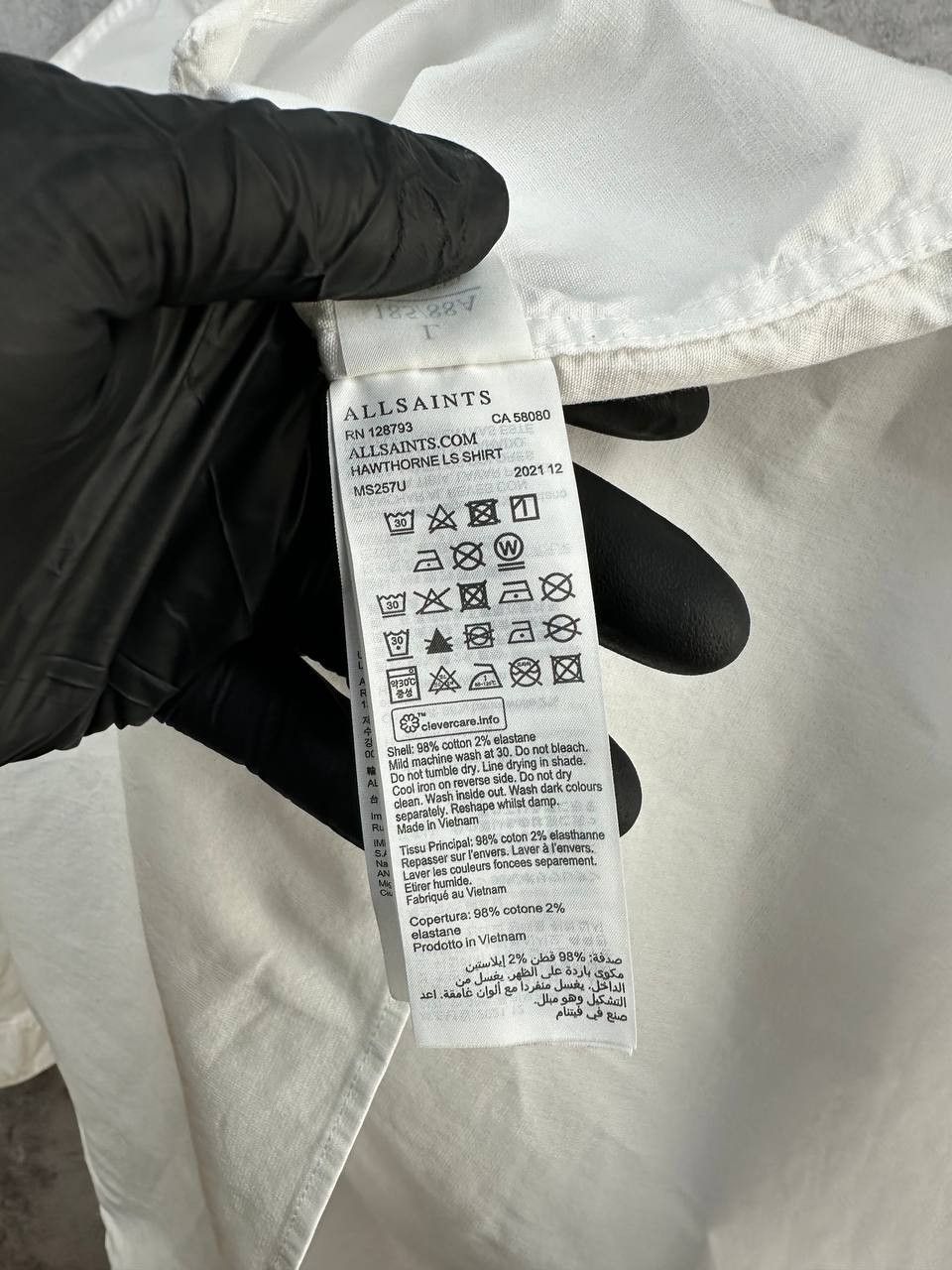 Allsaints ALLSAINTS Hawthorne LS Shirt Poplin Cotton White Button Up Size US L / EU 52-54 / 3 - 13 Thumbnail