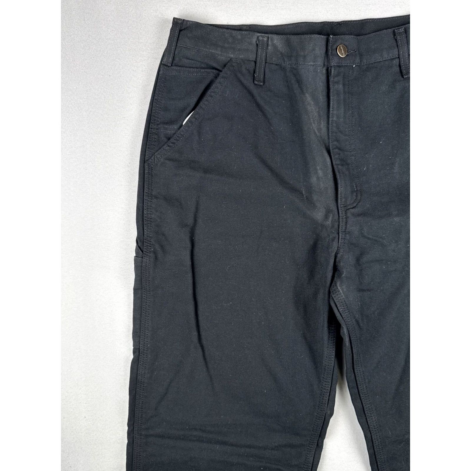 Carhartt VINTAGE Carhartt Flannel Lined Work Pants Black Dungaree Carpenter 36x34 BLK Size US 36 / EU 52 - 6 Thumbnail