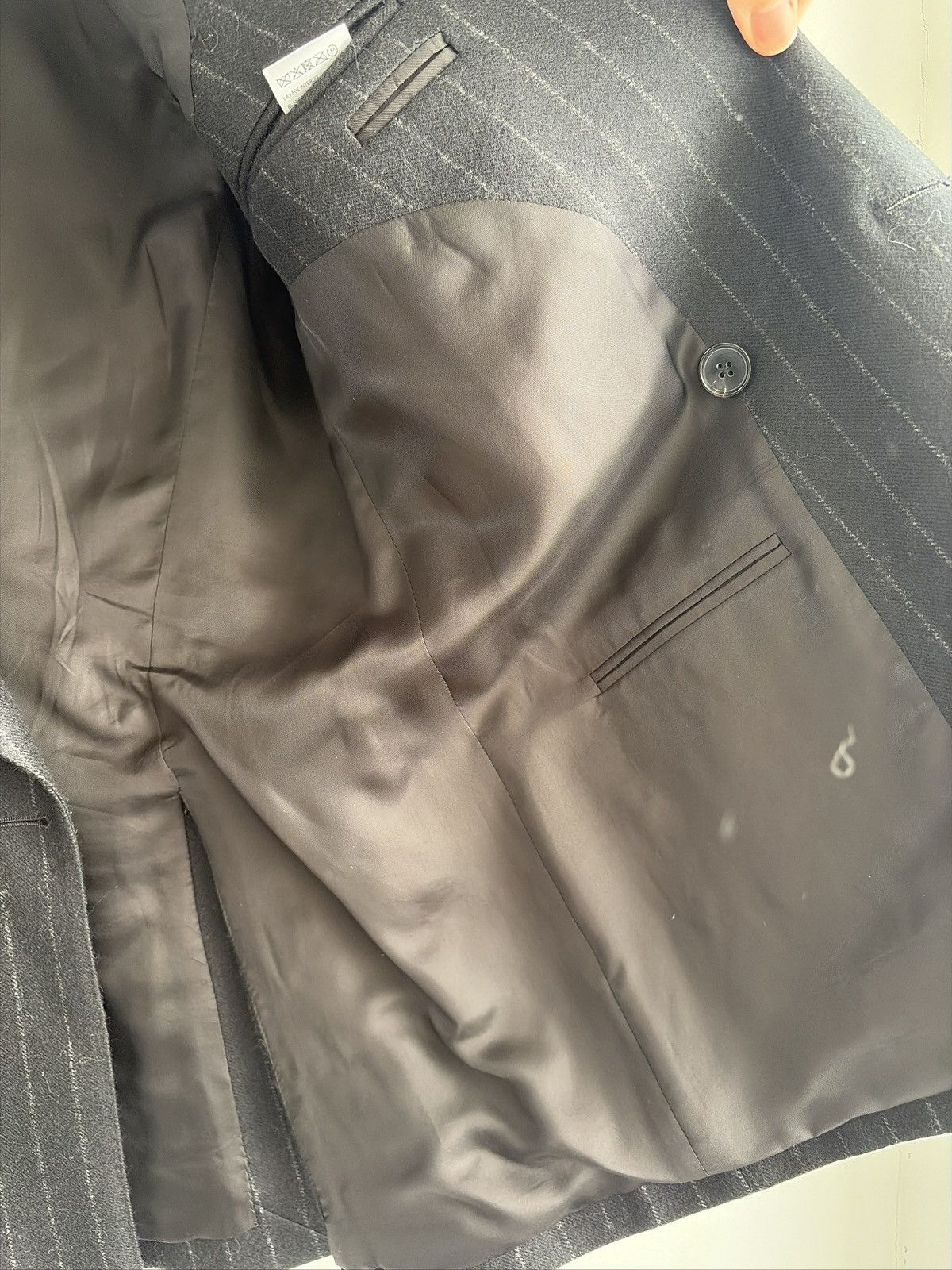 HUSBANDS Husbands Paris - Pinstripe Grey Double Breasted Jacket, 46 Size 36R - 6 Thumbnail