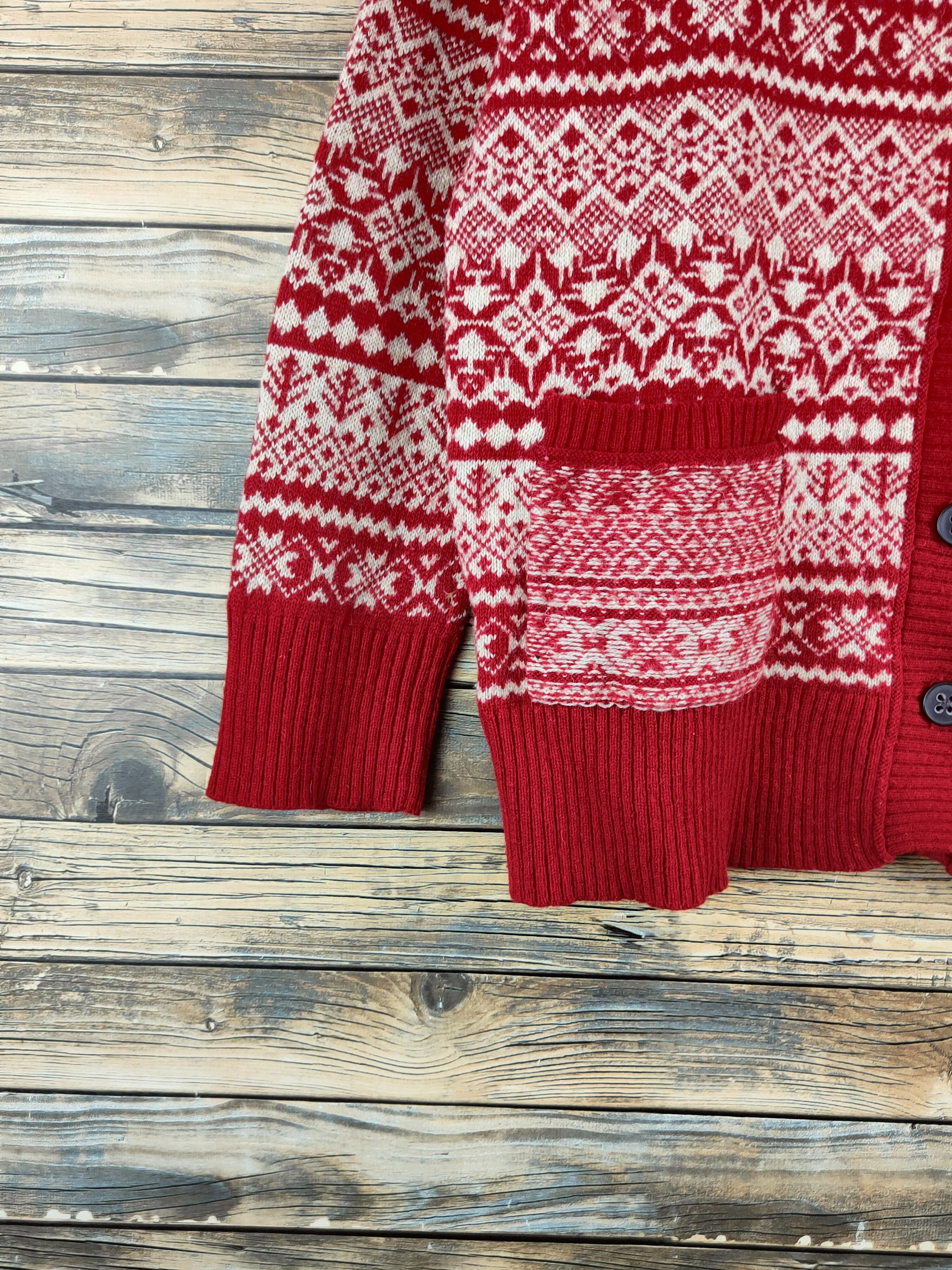 Eddie Bauer DL Eddie Bauer Red Beige Knitwear Sweater #46-853 Size US L / EU 52-54 / 3 - 4 Thumbnail