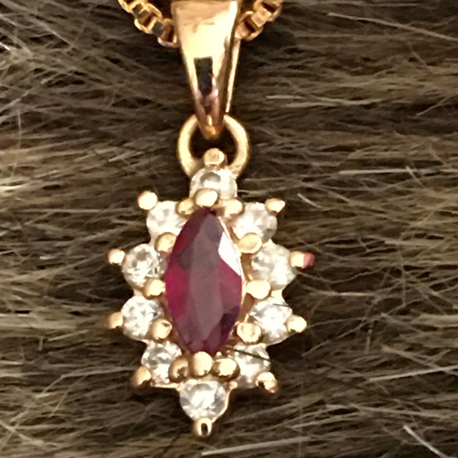 Vintage Vintage gold vermeil ruby and diamond pendant Size ONE SIZE - 6 Thumbnail