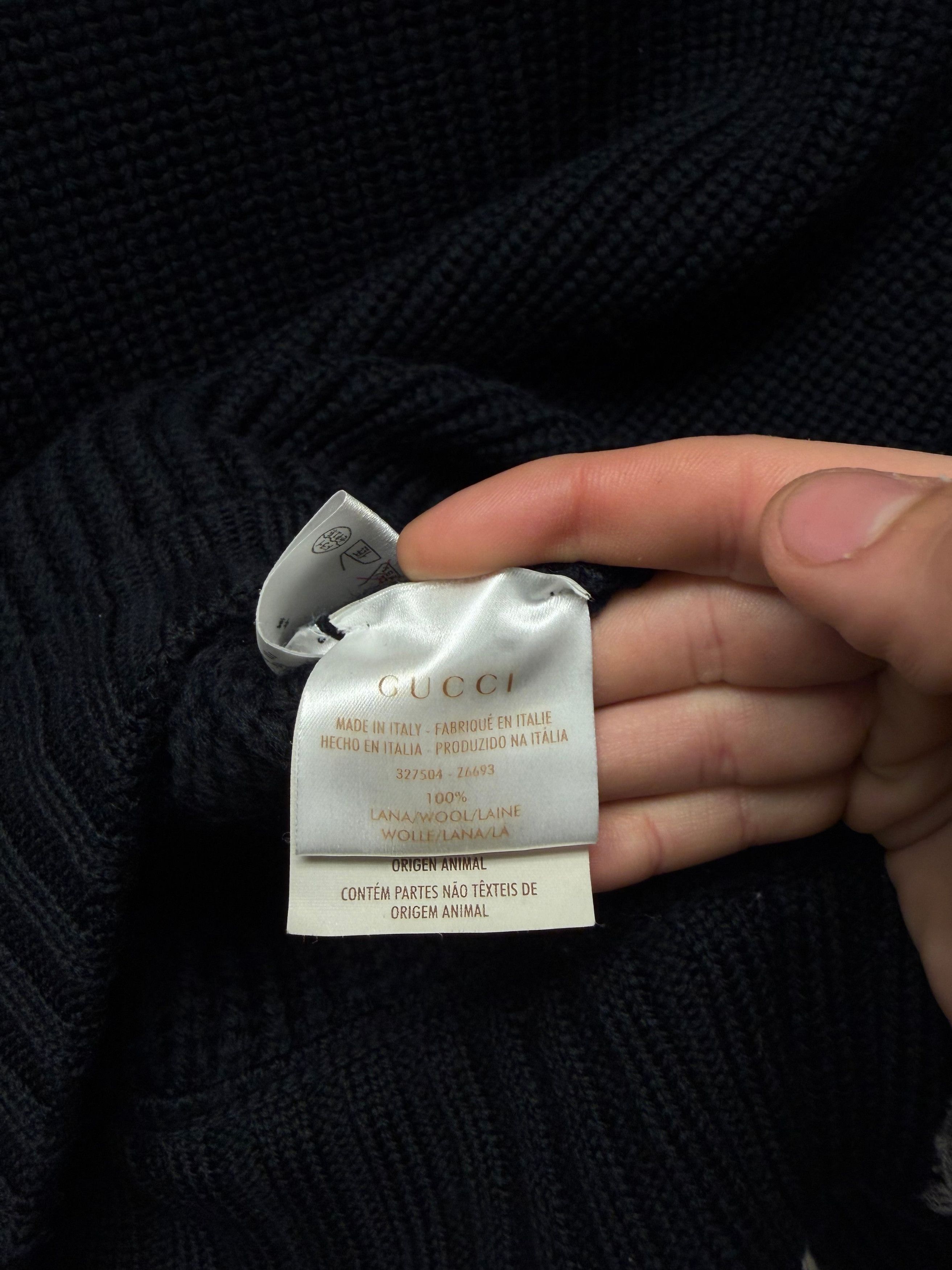 Gucci Vintage Gucci Genuine Bamboo Toggle Merino Wool Black Wool Knit Cardigan Size US XL / EU 56 / 4 - 5 Thumbnail