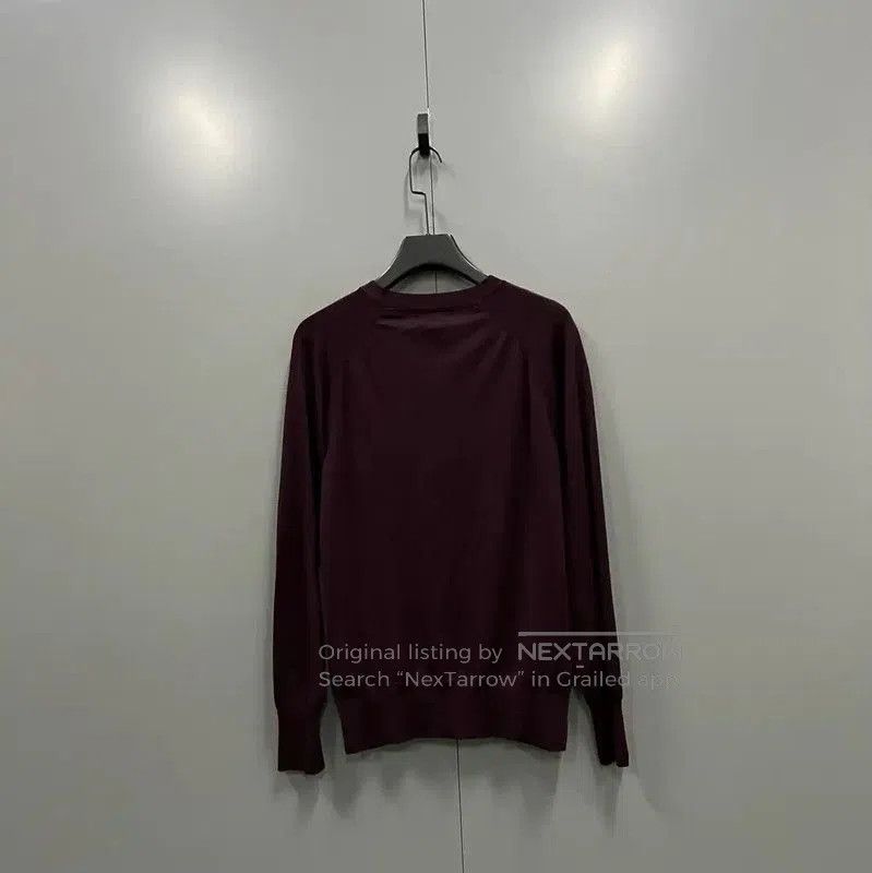 Burberry Burberry L Size Burgundy Wool Knit Sweater. Size L / US 10 / IT 46 - 3 Thumbnail