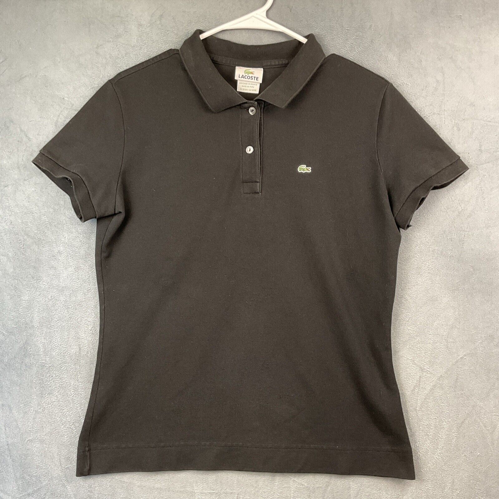 Lacoste LACOSTE Womens Polo Shirt Size 46 XL Black Cotton Embroider Size XL / US 12-14 / IT 48-50 - 1 Thumbnail
