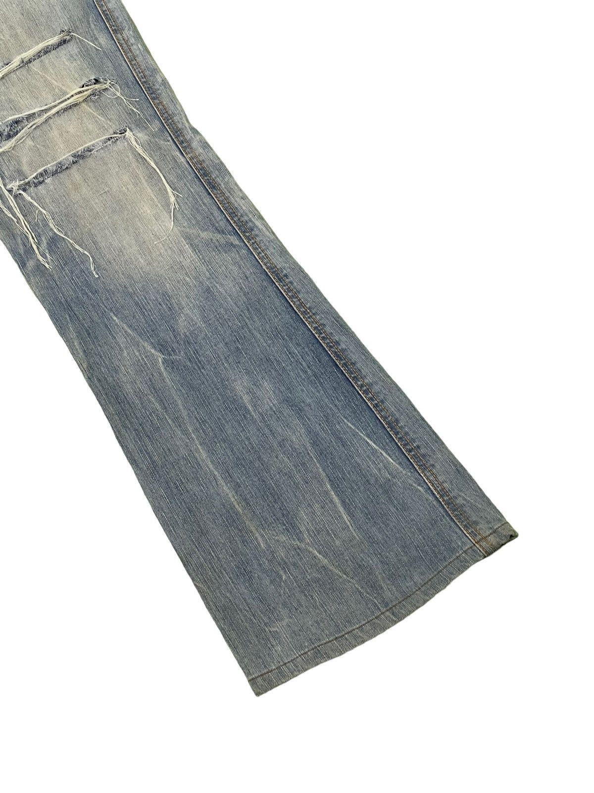 Japanese Brand Flare Jeans Edwin Japan Distress Faded Boot Cut 7🟦5 Size US 35 - 4 Thumbnail