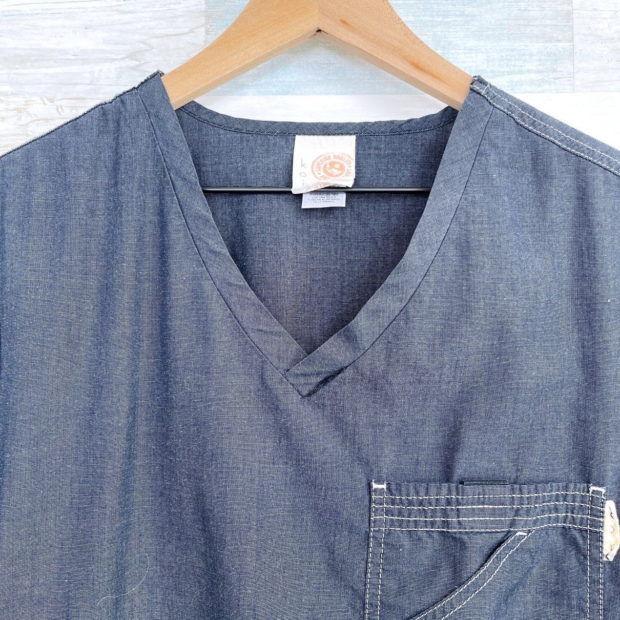 Other Koi Chambray V Neck Scrub Top Gray Womens Small Size S / US 4 / IT 40 - 2 Thumbnail