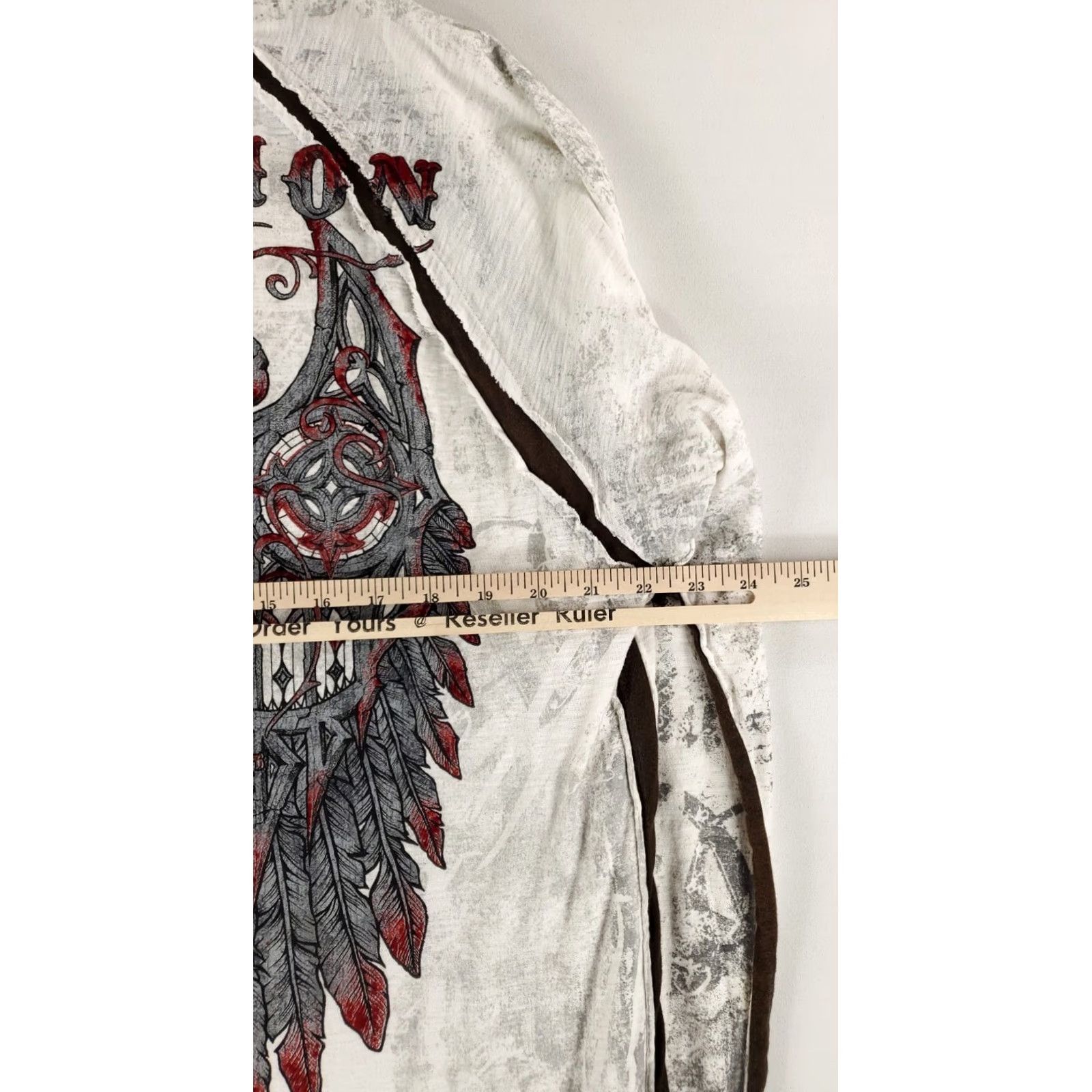 Affliction VINTAGE Affliction Long Sleeve Shirt Live Fast Angel Wings Made USA White Mens 2XL Size US XXL / EU 58 / 5 - 6 Thumbnail