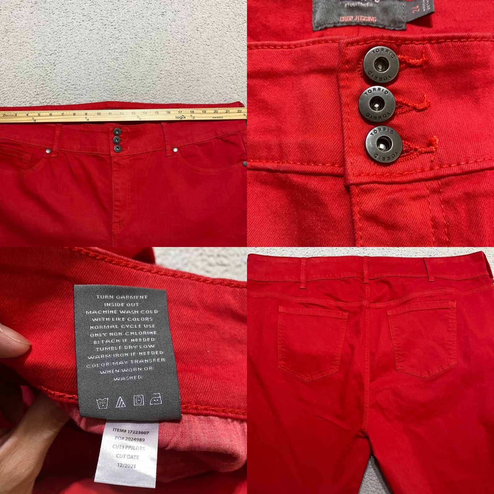 Torrid Torrid Jeans Plus 24 Red Denim High Rise Jegging 5-Pocket Stretch Cotton Polyester Spandex Vintage: No Size 42" / US 20 - 8 Thumbnail