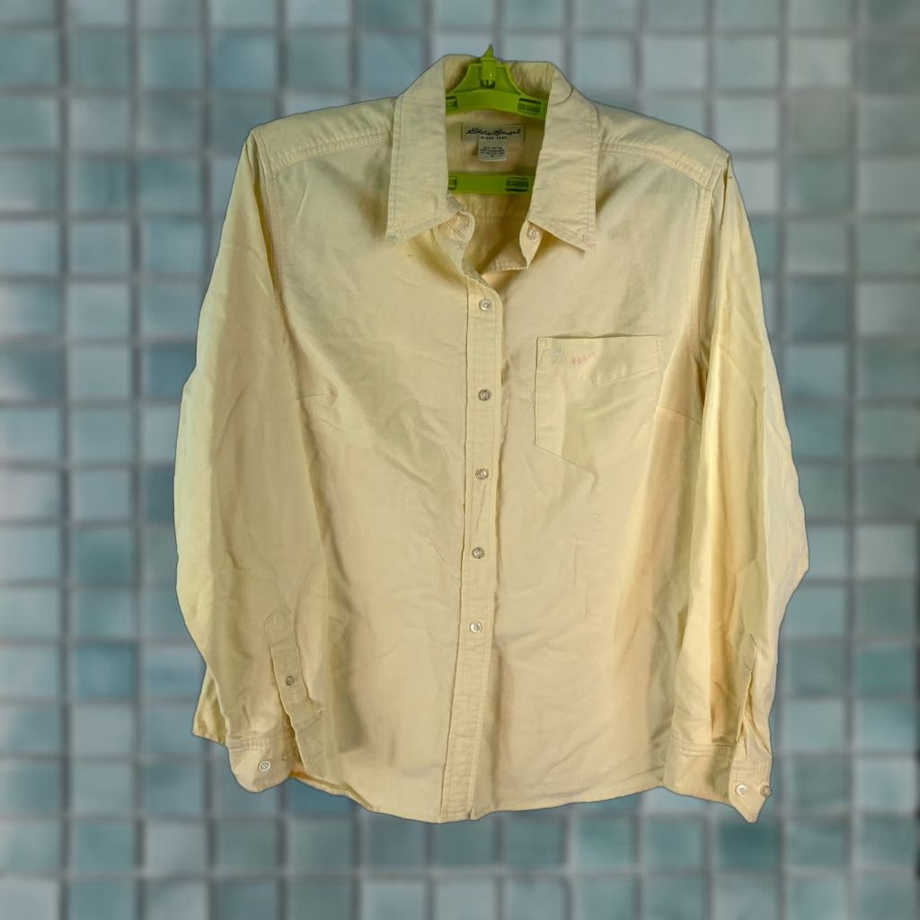 Eddie Bauer VINTAGE Eddie Bauer Button Up Blouse Shirt Long Sleeve Yellow Striped Size S Womens Size S / US 4 / IT 40 - 1 Thumbnail