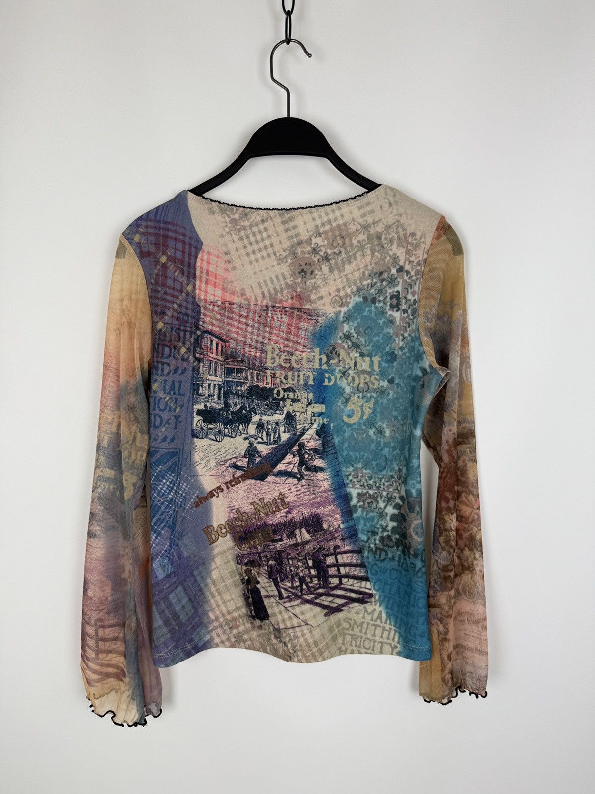 Vintage Y2K Vintage Yukiko Printed Graphic Mesh Sleeve Top JPG Style Size M / US 6-8 / IT 42-44 - 6 Thumbnail