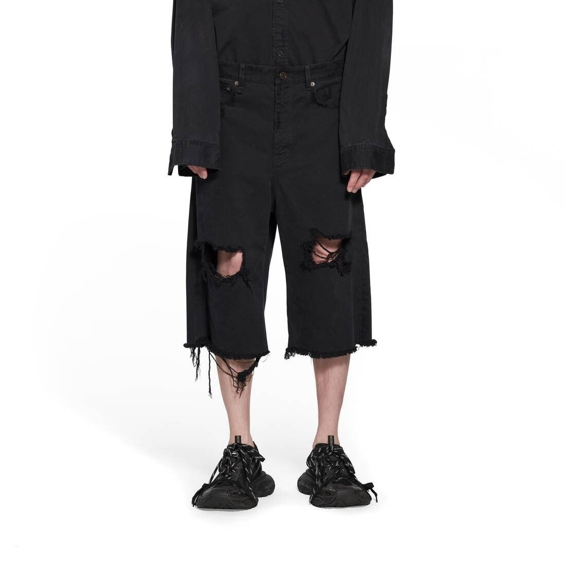Balenciaga o1in1g1025 DUP / Baggy Shorts in Black Size 26" / US 2 / IT 38 - 3 Thumbnail