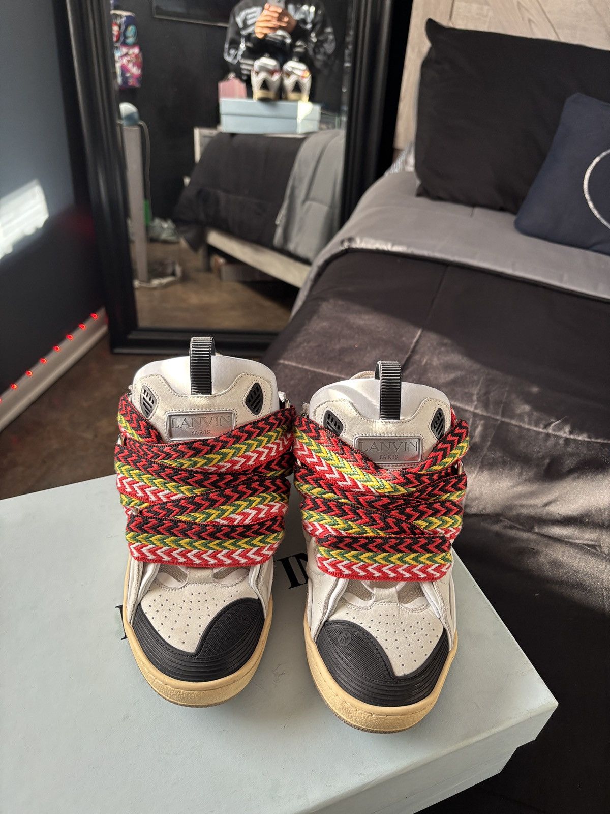 Lanvin Lanvin Leather Curb Sneakers - White - Size 40 Size US 7 / EU 40 - 1 Thumbnail