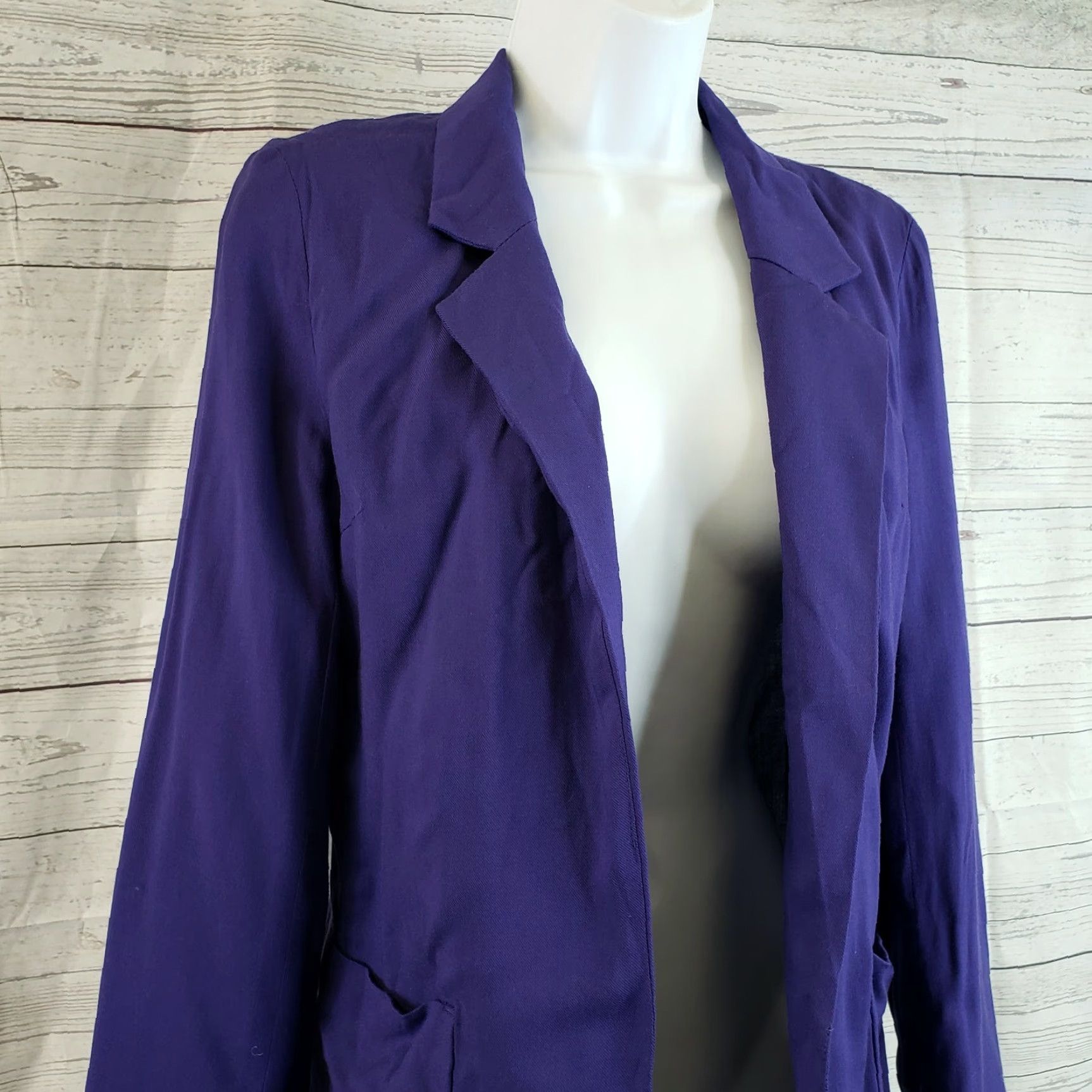 Vintage Talula Womens Blazer Open Front Sz 2 Purple Viscose Lined Suit Coat Shirt Jacket Blazer Womens Size XS / US 0-2 / IT 36-38 - 2 Thumbnail