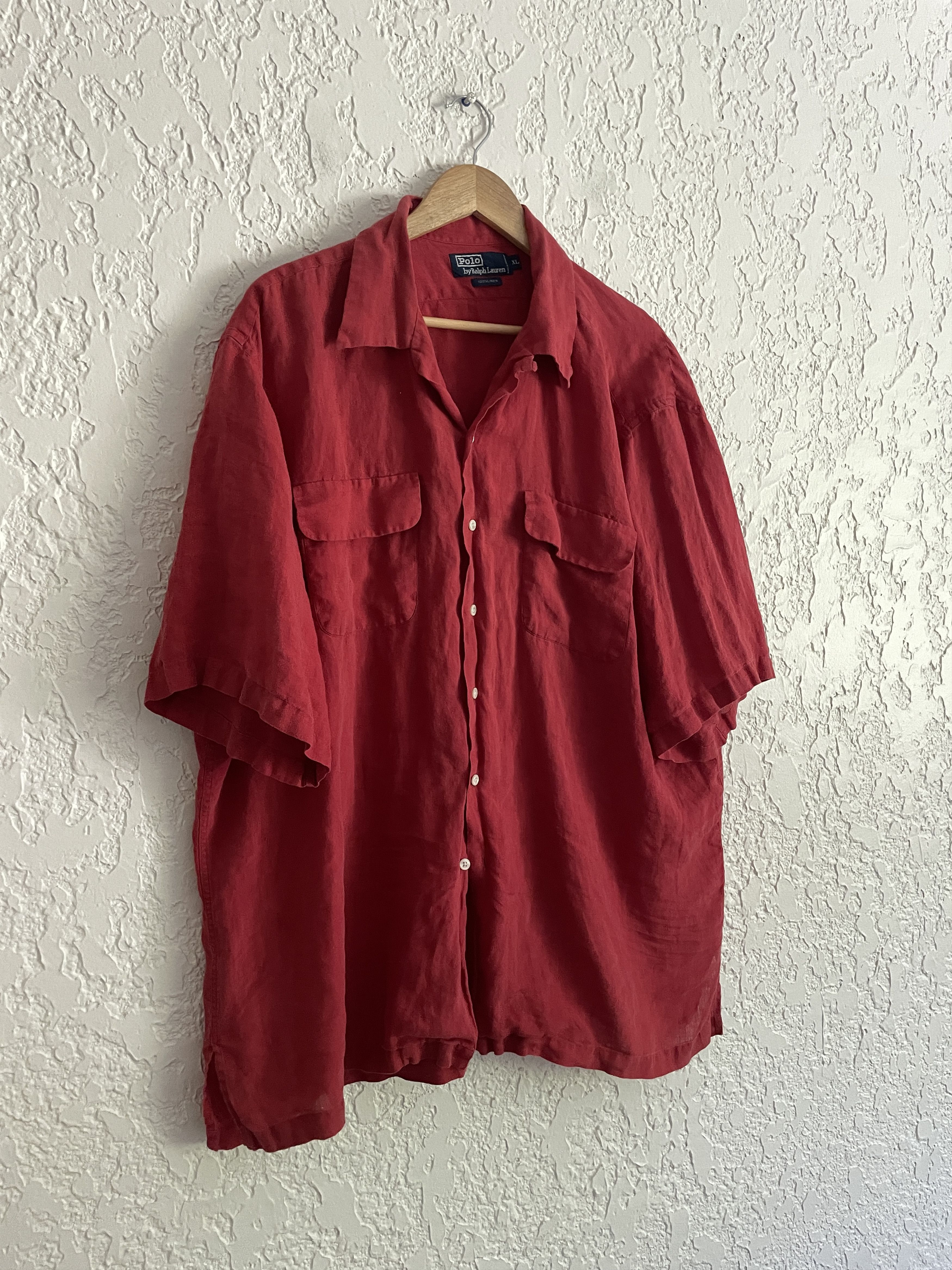 Polo Ralph Lauren 🔥 Polo Ralph Lauren® RARE 90s Linen Loop Collar Camp Shirt Size US XL / EU 56 / 4 - 2 Thumbnail