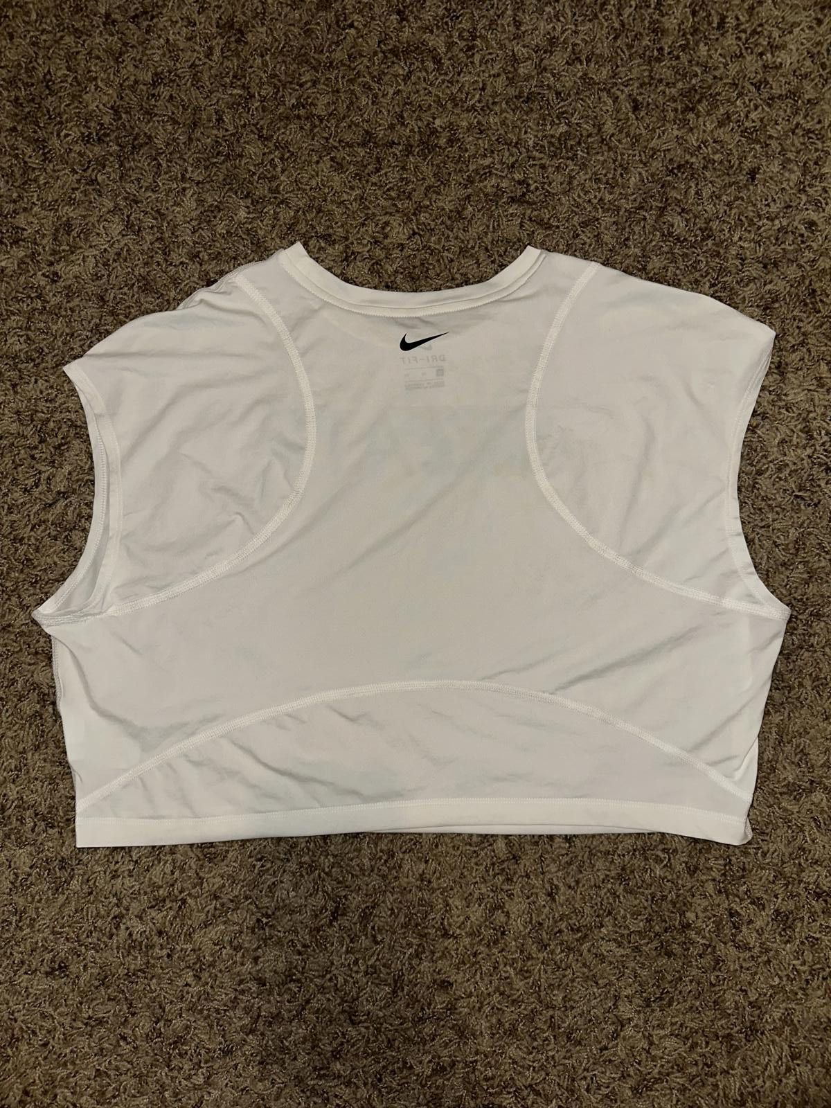 Nike Nike Women’s Air White Crop Top Shirt Size L / US 10 / IT 46 - 2 Thumbnail