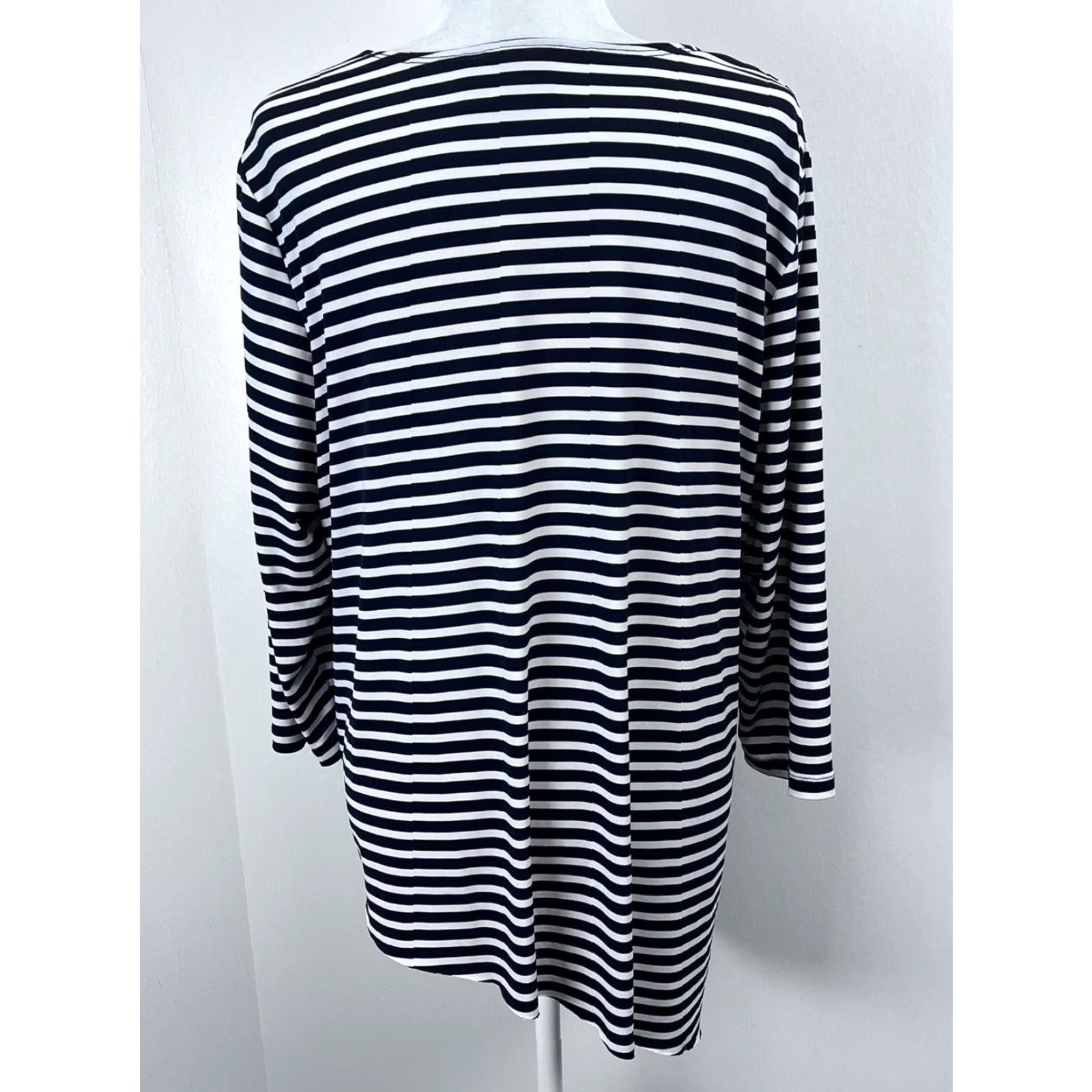 Vintage Chicos Travelers Collection Tiered Tunic Top Shirt Sz 3 US X-large Black White Size XL / US 12-14 / IT 48-50 - 3 Thumbnail