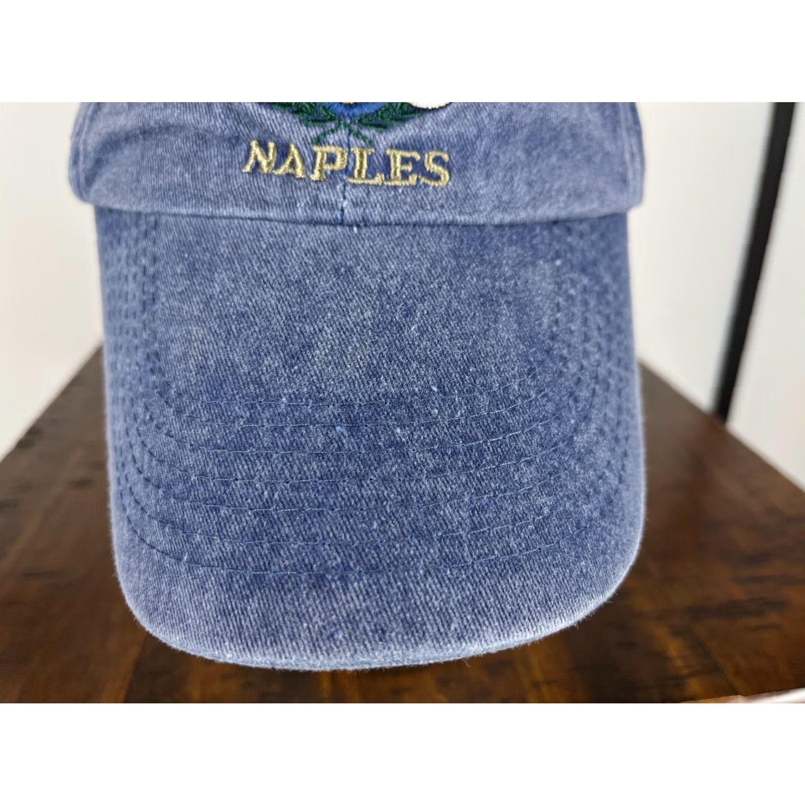 Denime VINTAGE Naples Golf Hat Cap Strap Back Adult One Size Blue Denim Bistiartibe Headwear Size ONE SIZE - 3 Thumbnail