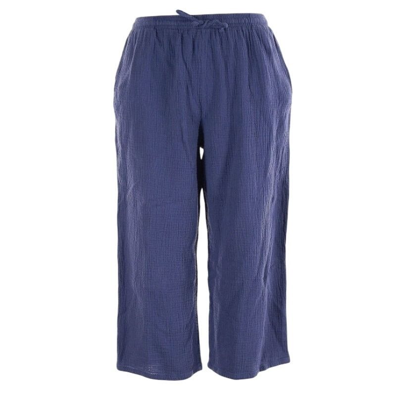 Jessica Simpson Jessica Simpson Womens Blue Wide-Leg Ankle Crop Pants XL Size 36" / US 14 / IT 50 - 1 Thumbnail