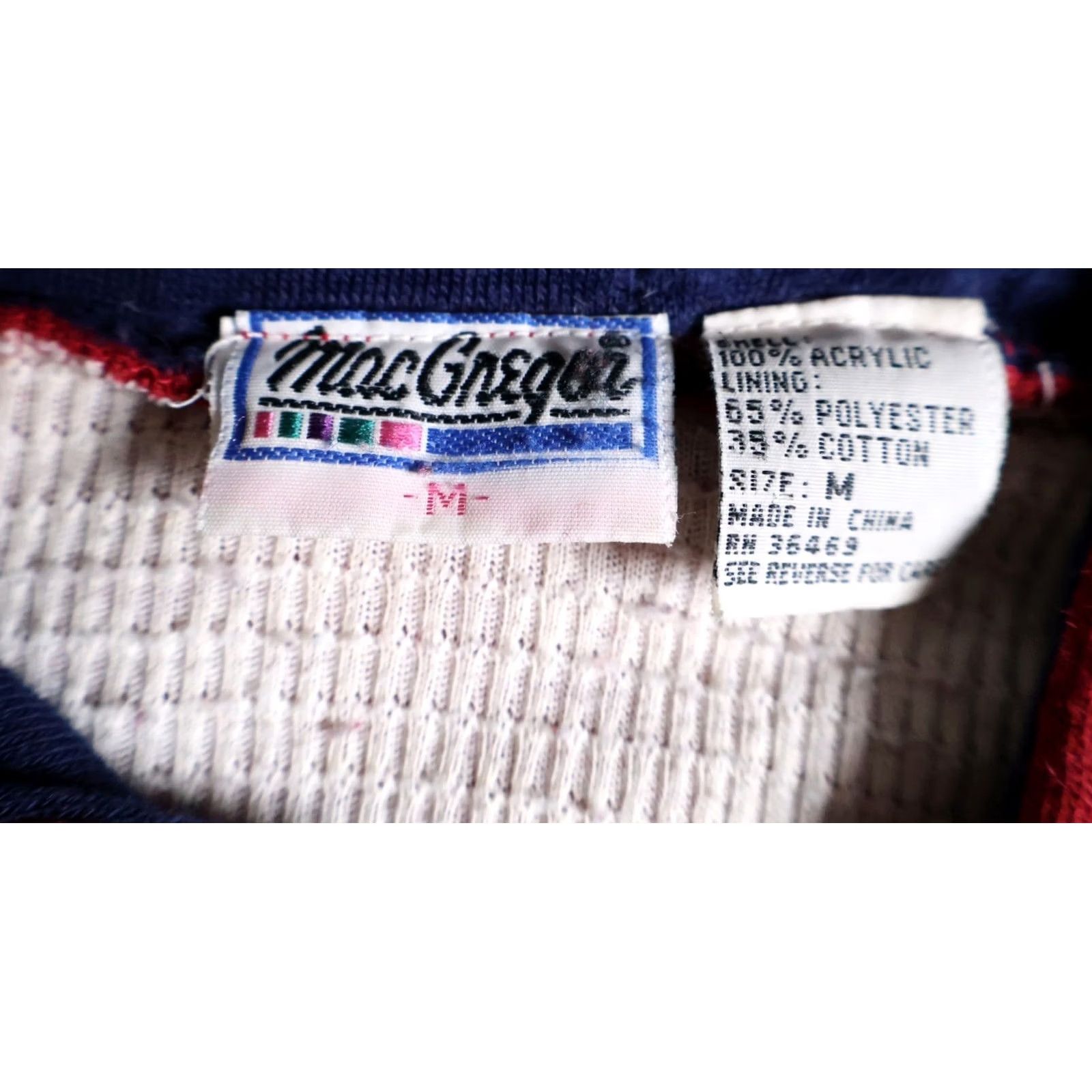 McGregor VINTAGE MacGregor Hoodie Men’s Medium Red Pullover Thermal Lined 90s Sweatshirt VTG Size US M / EU 48-50 / 2 - 3 Thumbnail