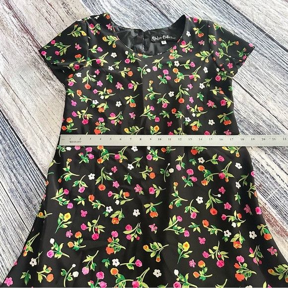 Vintage Vintage Chelsea Collection Black Floral Tiered Dress Size XS / US 0-2 / IT 36-38 - 6 Thumbnail