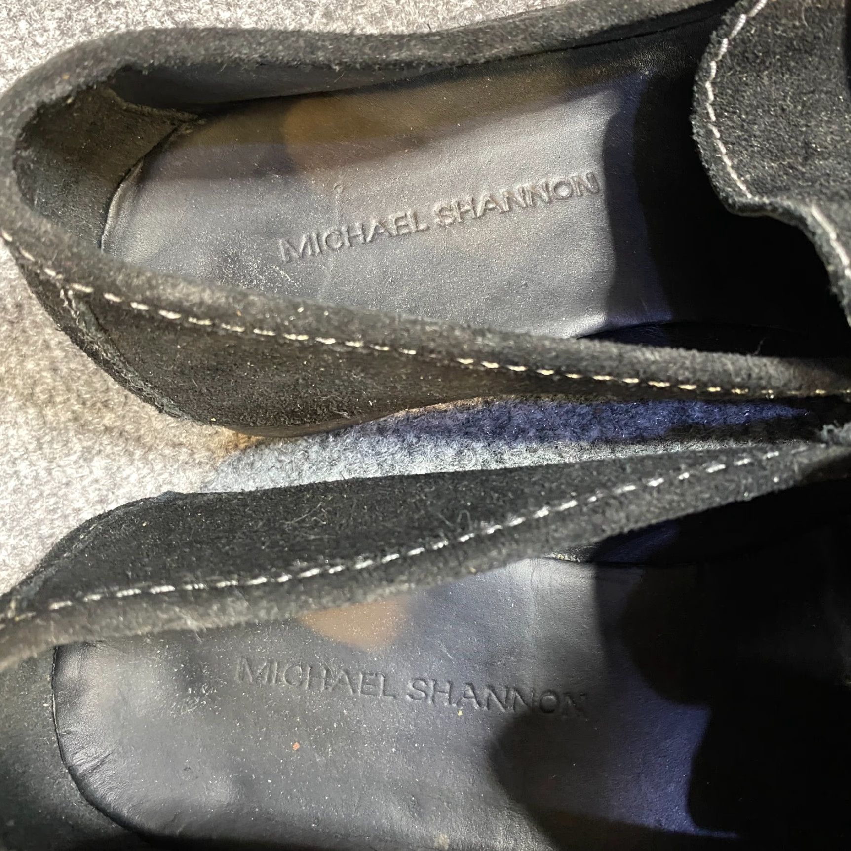 Penn Michael Shannon 7.5 Loafers Black Suede Penny Slip On Leather Upper Leather Lining Insole Outsole Men Casual Shoes Size US 8 / EU 41 - 8 Thumbnail