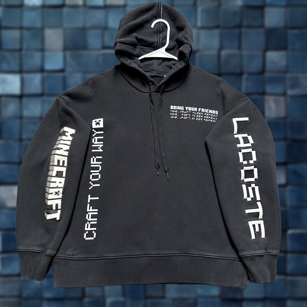 Lacoste Lacoste LIVE x Minecraft Sweatshirt Mens XL Black Loose Fit Terry Hoodie GUC Size US XL / EU 56 / 4 - 1 Thumbnail