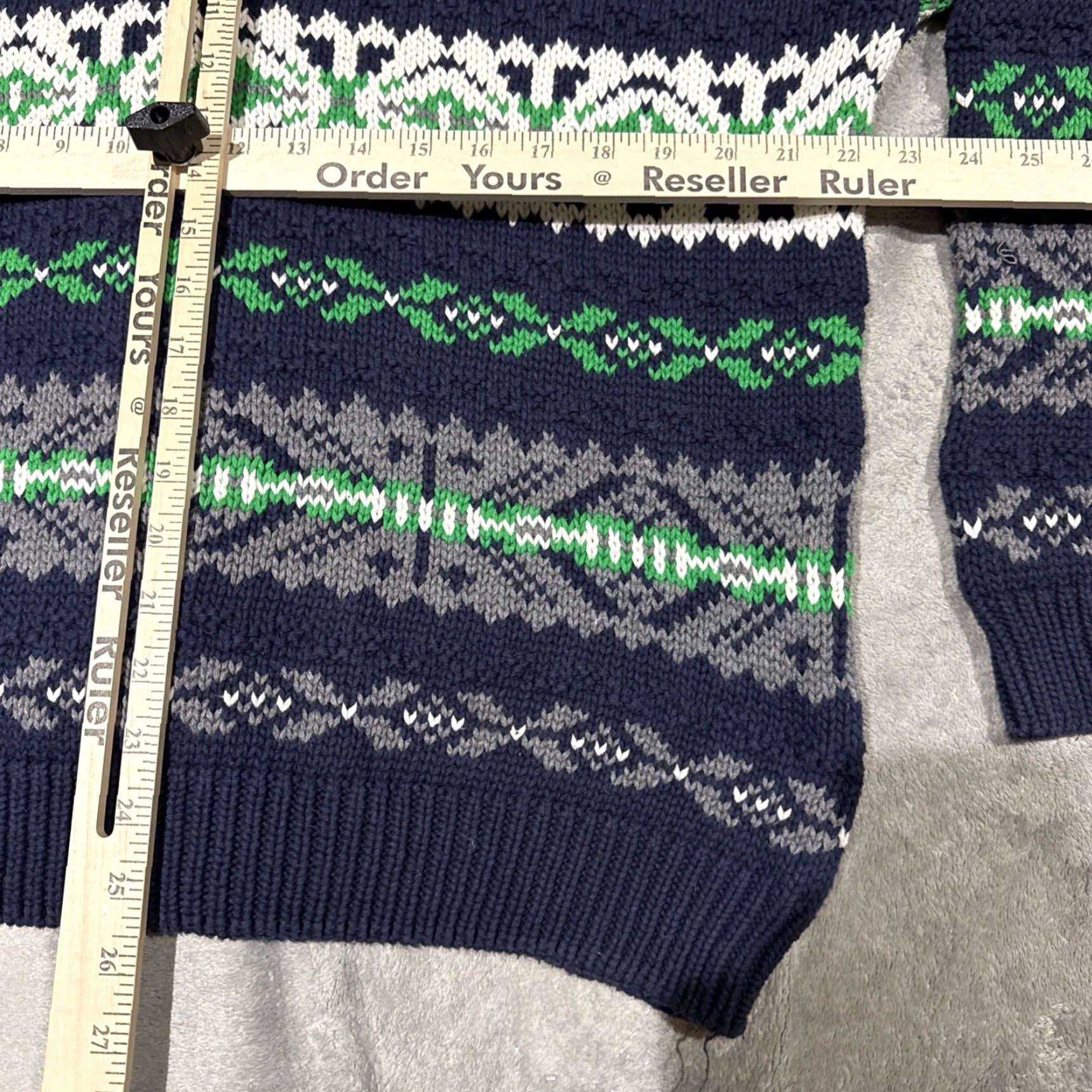 Gap VINTAGE Gap Sweater Mens L Blue Green White Fair Isle Knit Pullover Crew Sweater Knit Drop Shoulders Ski Winter 80s 90s Casual Mens Size US L / EU 52-54 / 3 - 5 Thumbnail