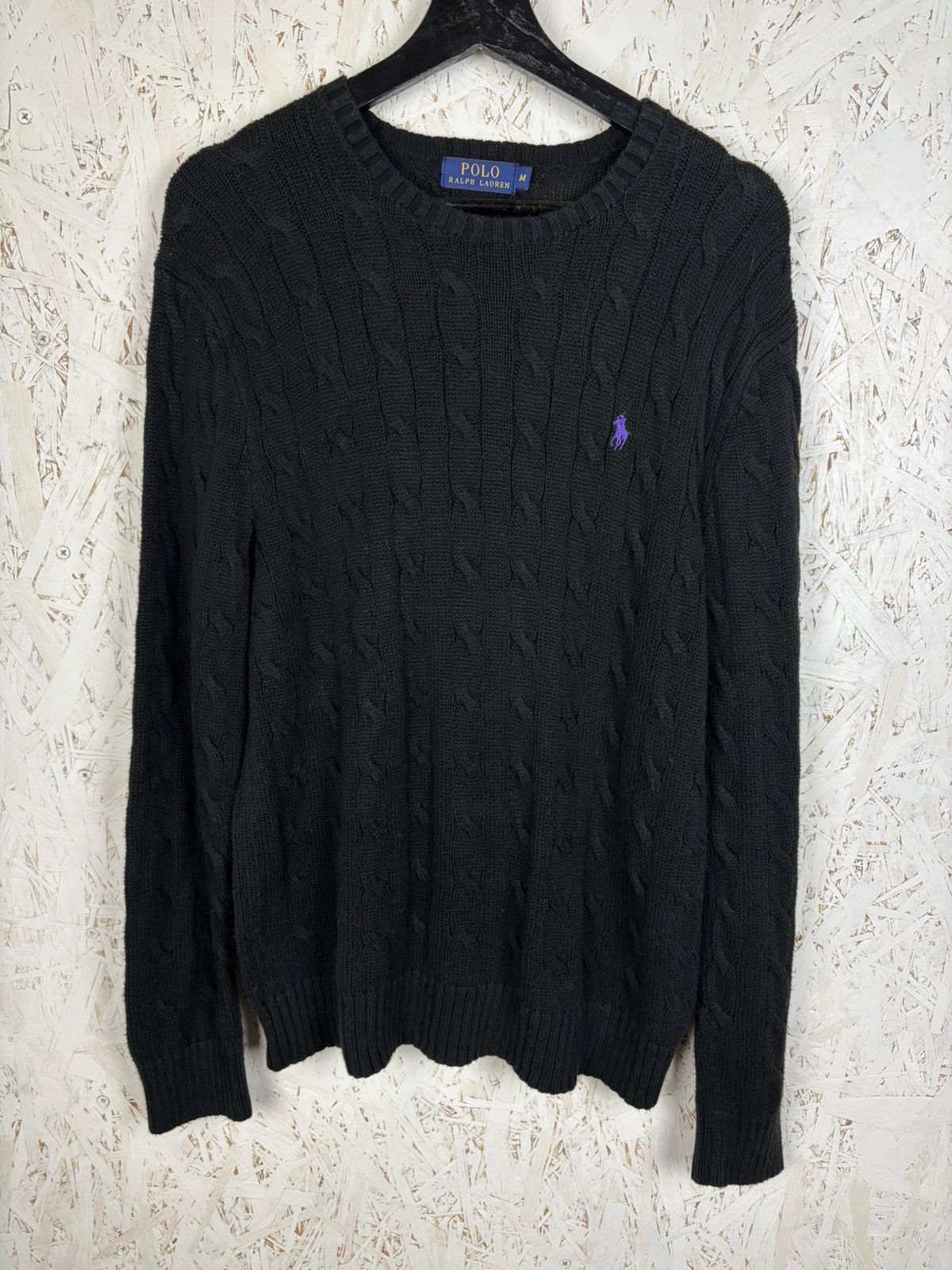 Polo Ralph Lauren Polo By Ralph Lauren Iconic Cable Knit Sweater Black Size M Size US M / EU 48-50 / 2 - 1 Thumbnail