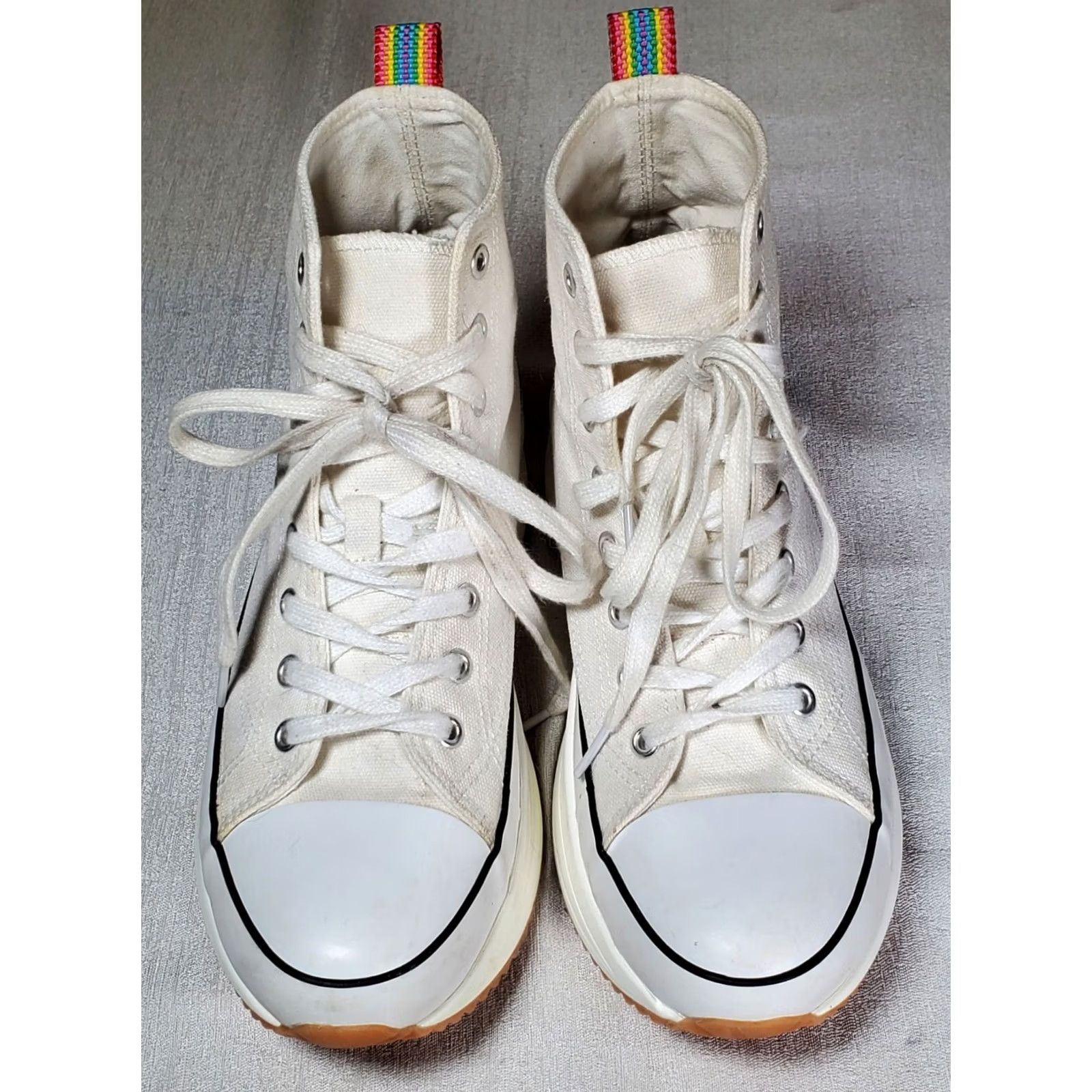 Vintage Madden Girl Winnona White Fabric Platform High-Top Sneakers Women's US 9.5 Size US 10 / IT 40 - 6 Thumbnail