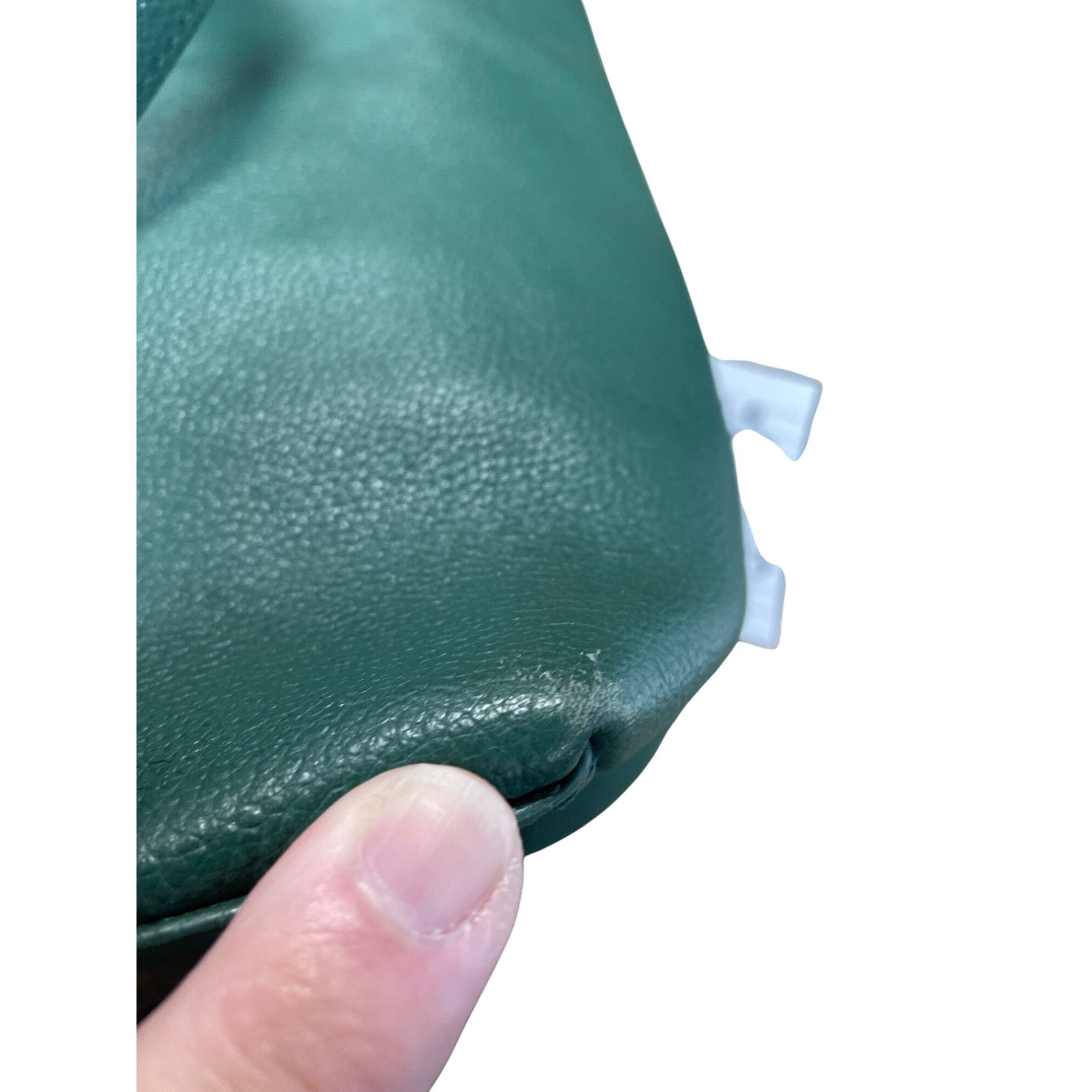 Other Tahari Womans Green Pebbled Leather Tote HandBag Silver Char Size ONE SIZE - 21 Thumbnail