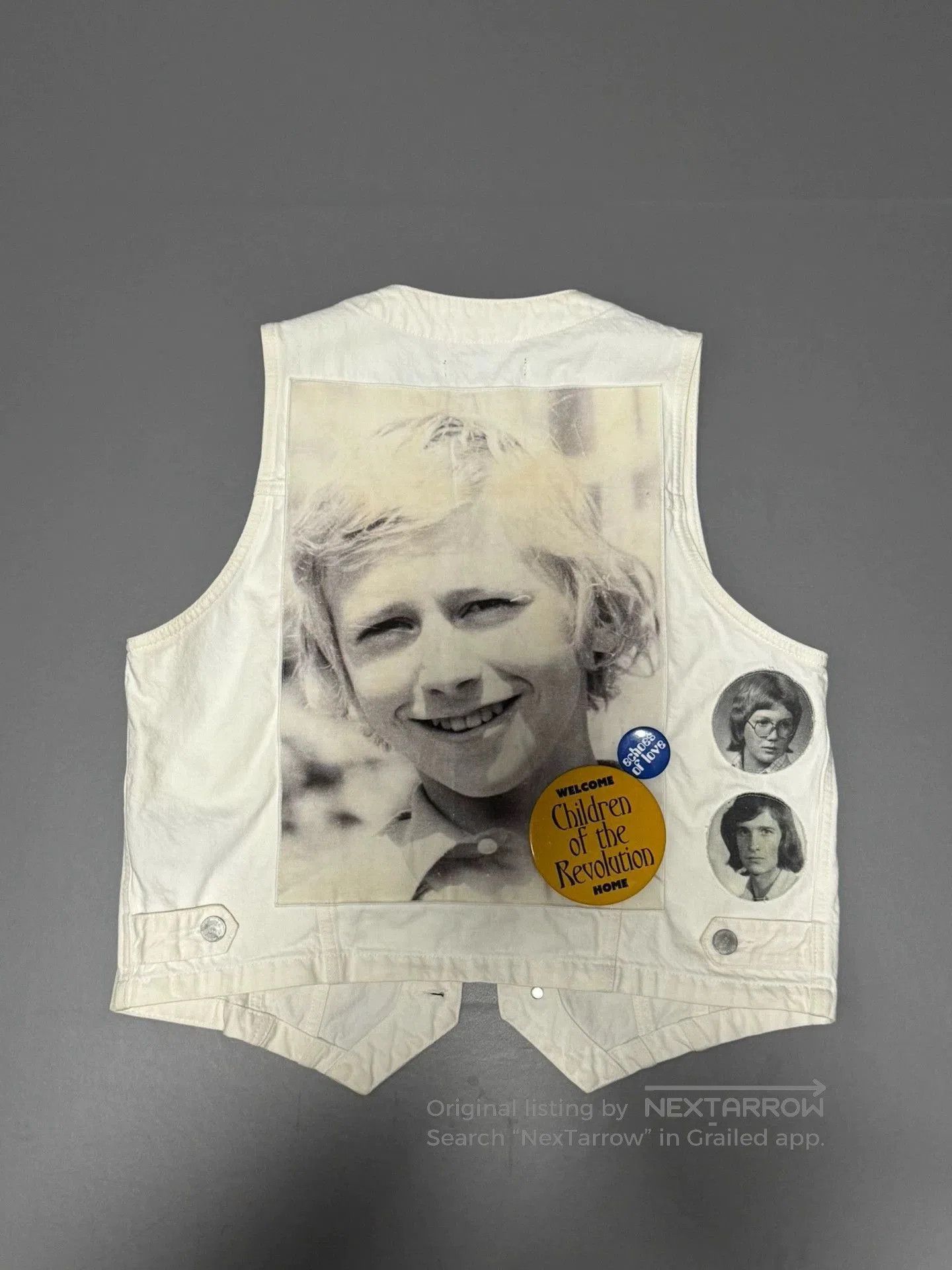 Raf Simons White Button-Front Vest with Patch Details. Size US S / EU 44-46 / 1 - 2 Thumbnail
