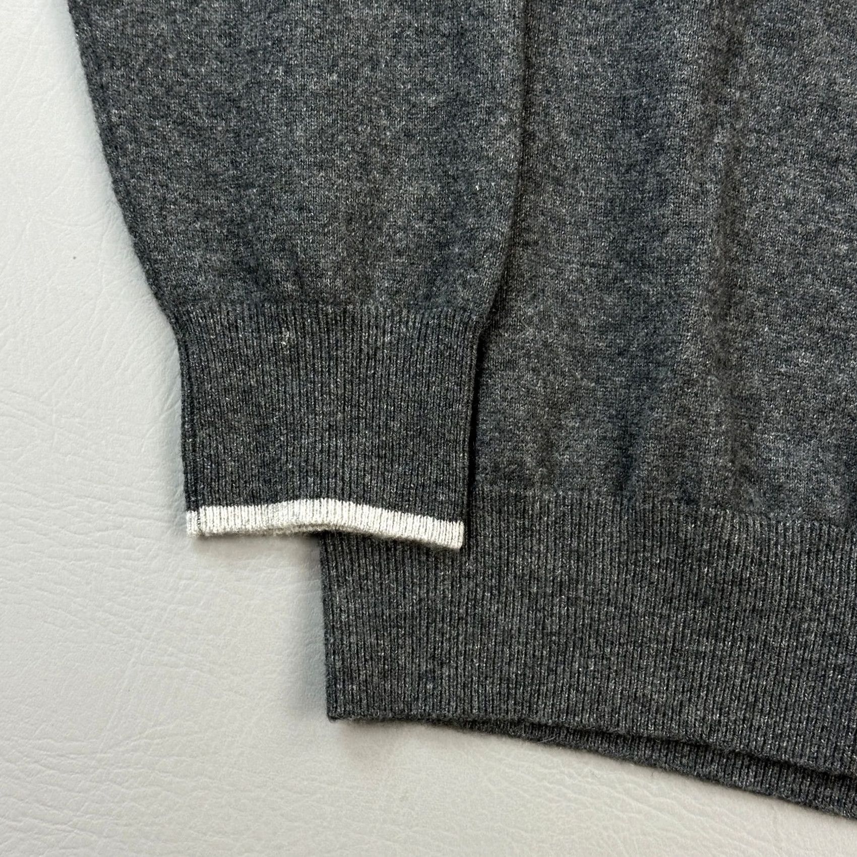 Peter Millar Peter Millar Sweater Mens XL Gray Cashmere 1/4 Zip Soft Luxury Casual Preppy Pullover Zip Mock Neck Split-Shift Style Size US XL / EU 56 / 4 - 3 Thumbnail
