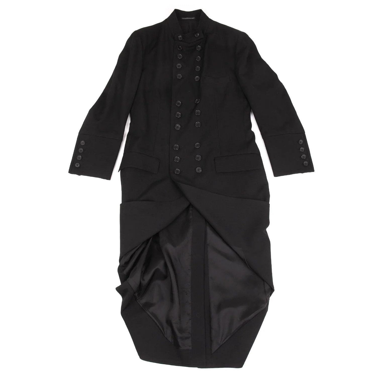 Yohji Yamamoto Yohji Yamamoto Wool Gabardine Long Jacket Black Size US M / EU 48-50 / 2 - 16 Thumbnail