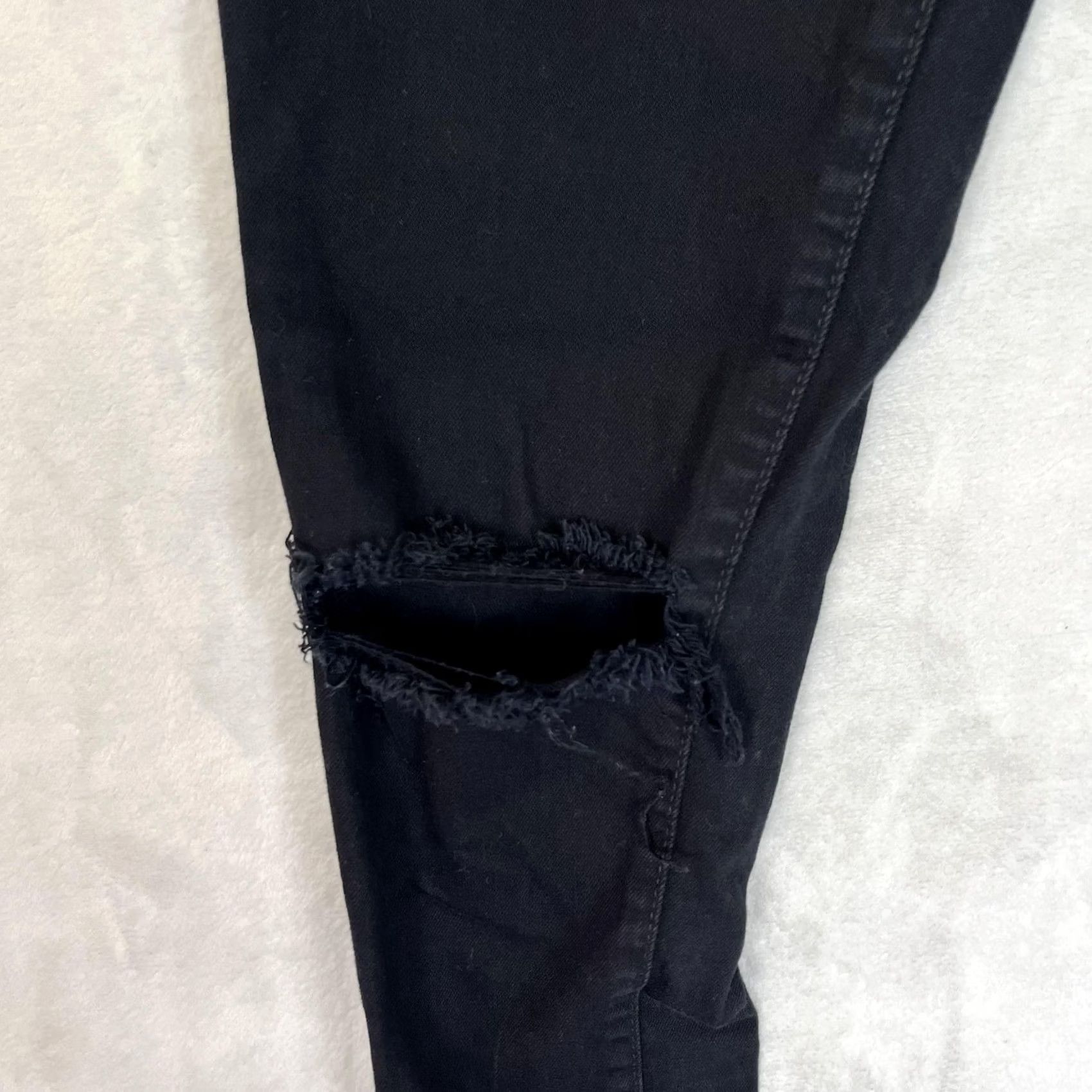 Levi's Levi's Jegging Jeans Womens W29 L30 Black Distressed Stretch Denim Slim Fit Pockets Zip 5-Pocket Size 29" - 2 Thumbnail
