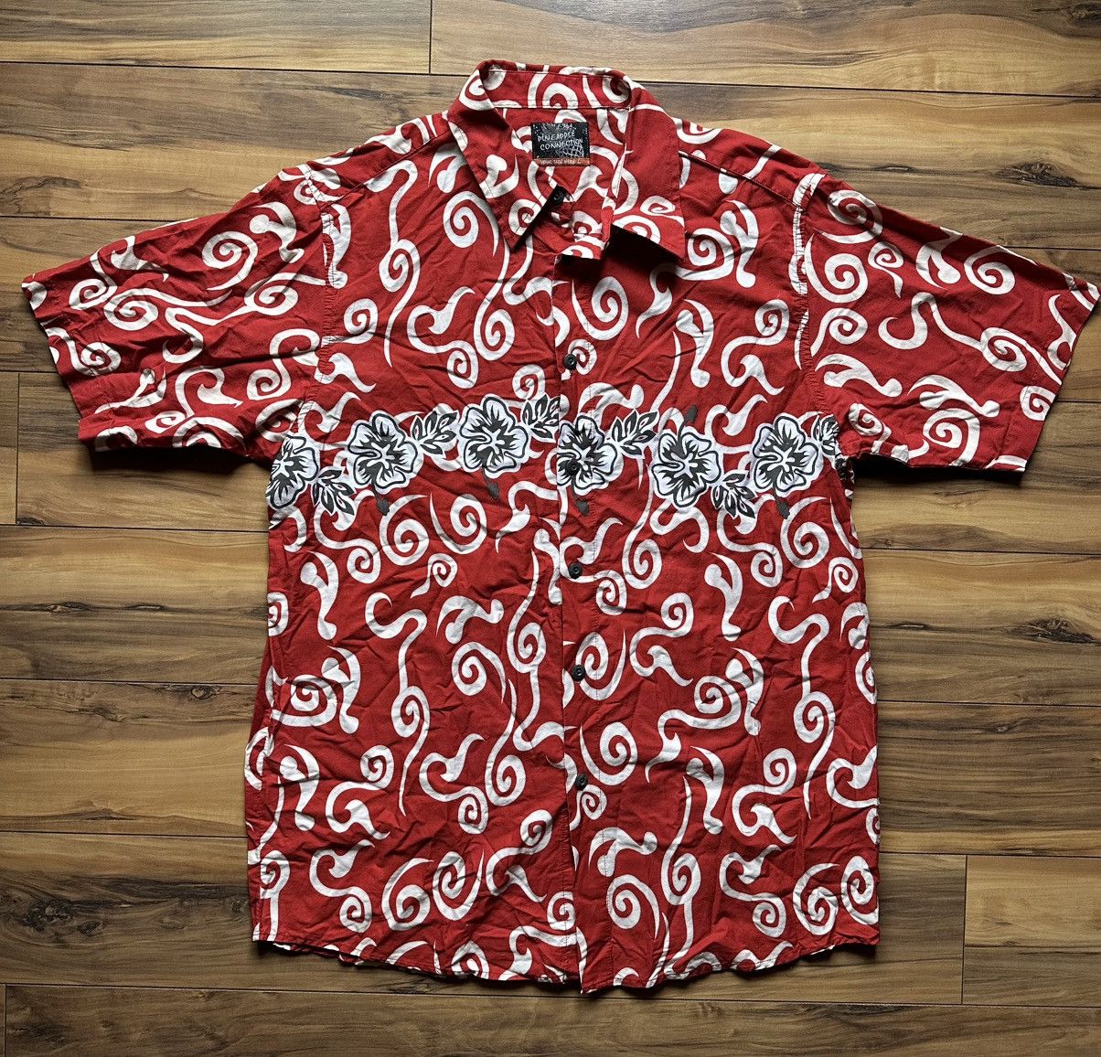 Vintage Hawaiian Red Floral Men's Shirt Size US L / EU 52-54 / 3 - 1 Thumbnail