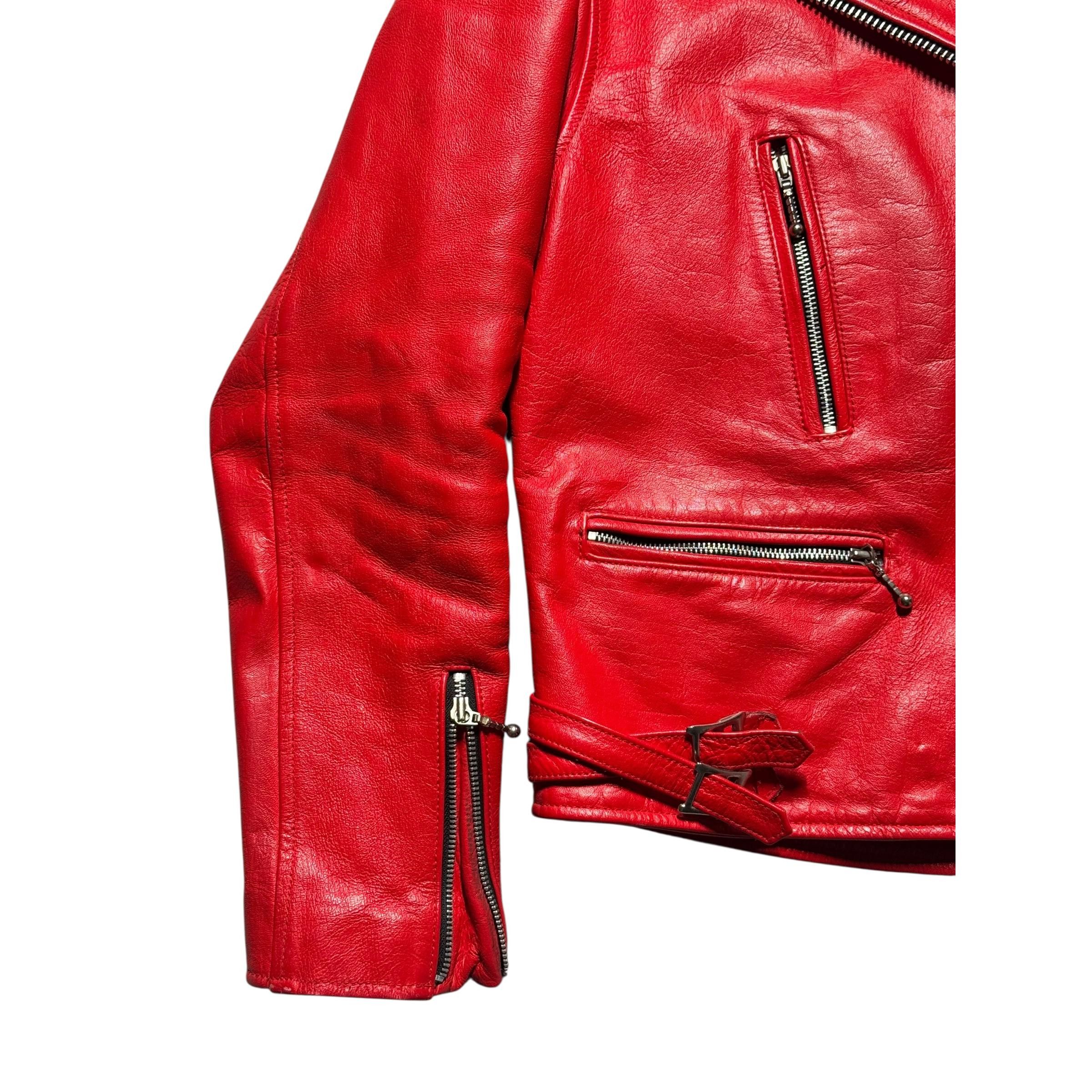Other Vintage Red Leather Biker Jacket Size US M / EU 48-50 / 2 - 5 Thumbnail