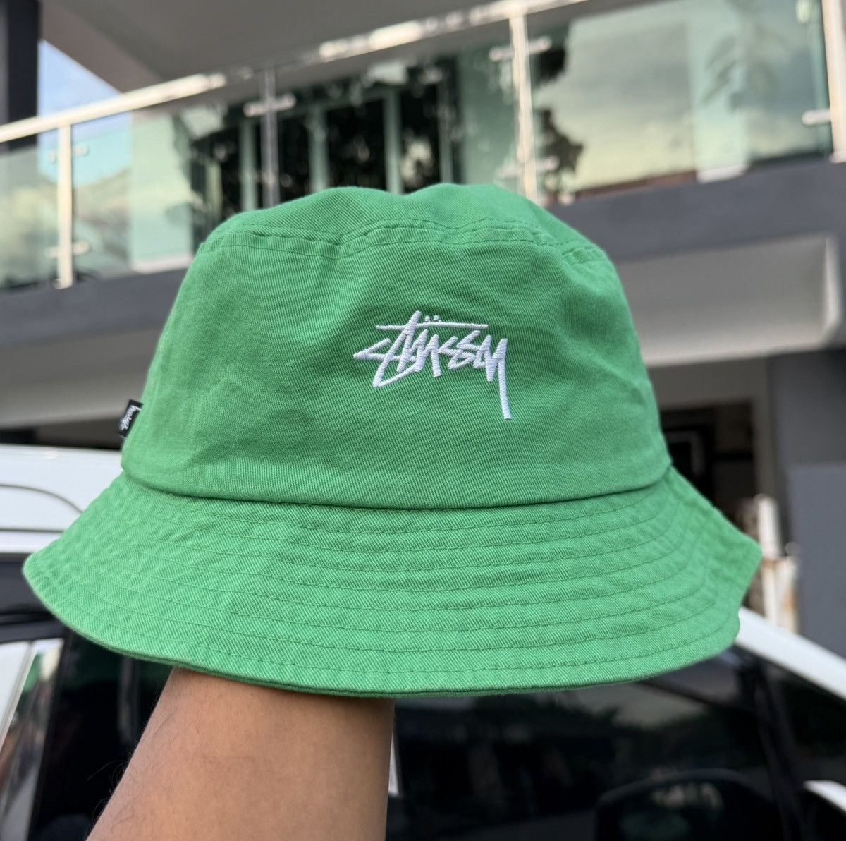 Stussy Stussy Big Stock Embroidery Logo Bucket Hat Green Size ONE SIZE - 1 Thumbnail