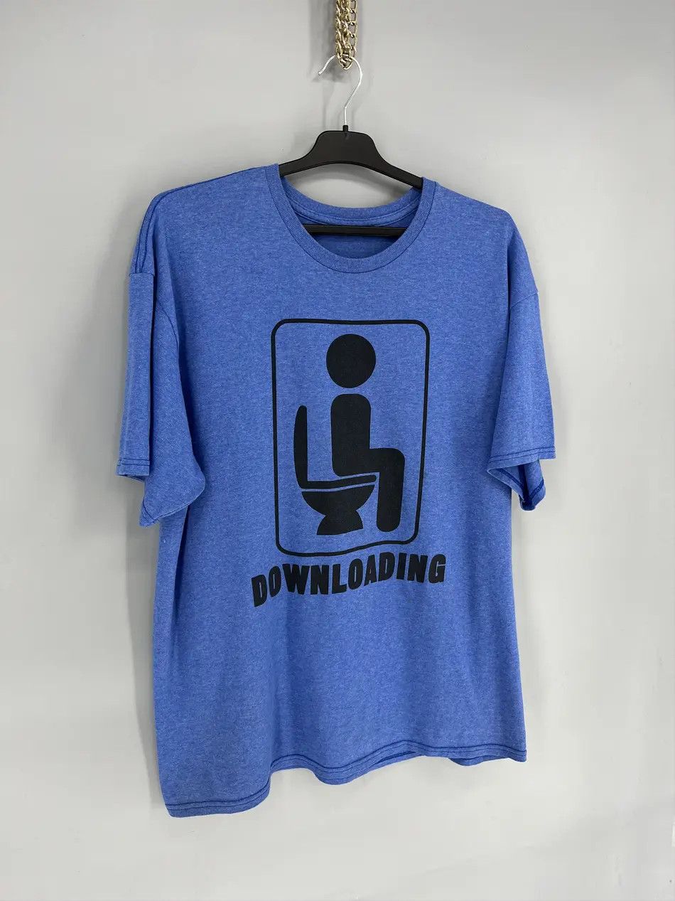 Vintage Vintage Y2K ADULT "DOWNLOADING" Art tee Streetwear Tee Size US XL / EU 56 / 4 - 2 Thumbnail