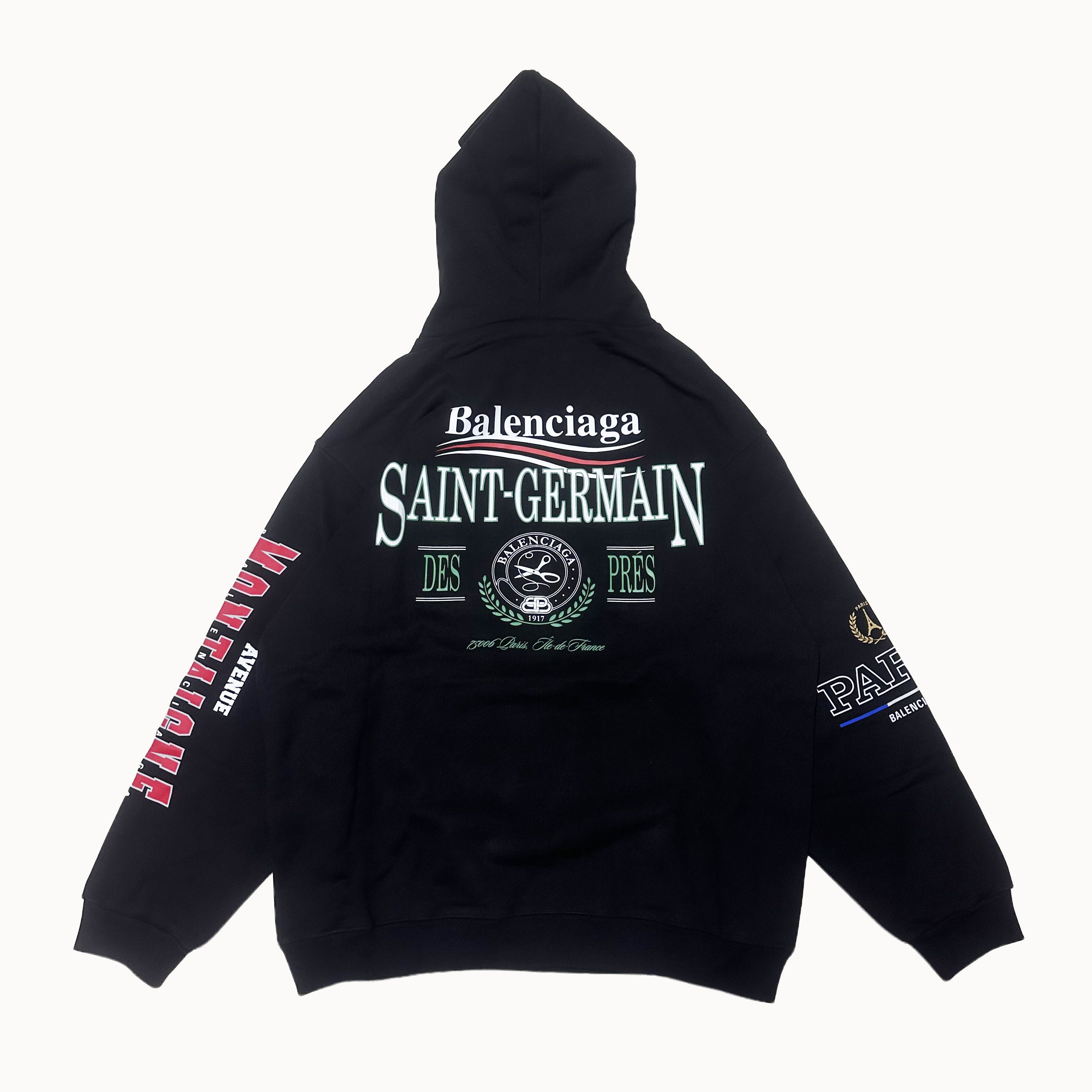 Balenciaga BALENCIAGA Paris Logo size M Black hoodie distressed medium Size US M / EU 48-50 / 2 - 4 Thumbnail