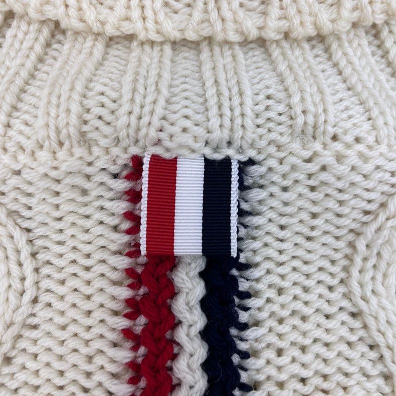 Thom Browne Thom Browne Size 38Beige classic logo twist wool sweater 25 Size US XXS / EU 40 - 7 Thumbnail