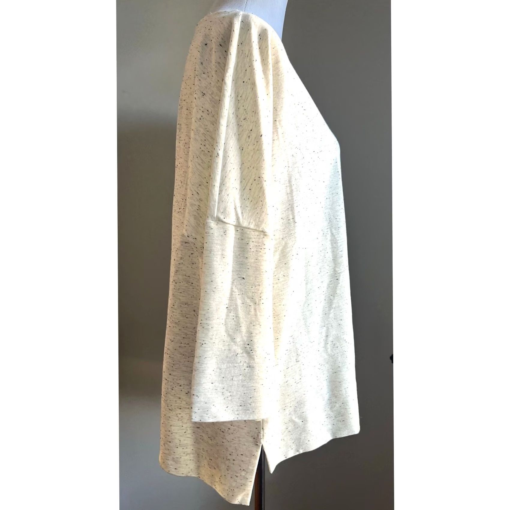 J. Jill VINTAGE J.Jill Ponte Top Blouse Space-Dyed High Low Long Sleeve Women’s XL Cream/Space 90s? Size XL / US 12-14 / IT 48-50 - 6 Thumbnail