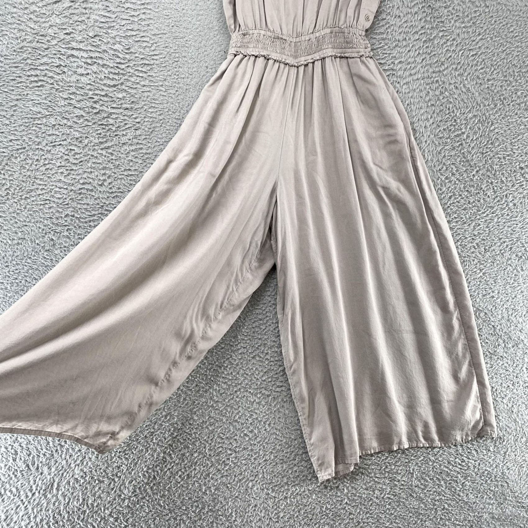 Vintage Wilfred Jumpsuit Womens XXS Beige V Neck Wide Leg Capsule Minimalist Aritzia Size XXS / US 00 / IT 34 - 4 Thumbnail