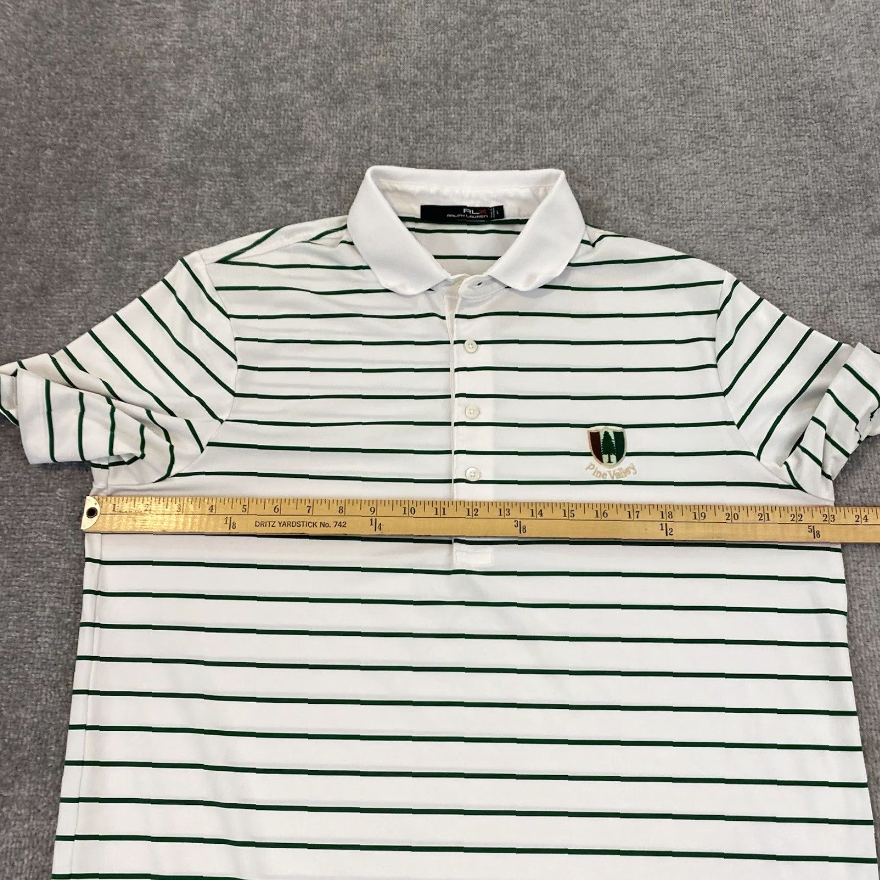 RLX Ralph Lauren RLX Ralph Lauren Performance Polo Shirt Mens Large White Green Golf Striped Size US L / EU 52-54 / 3 - 7 Thumbnail