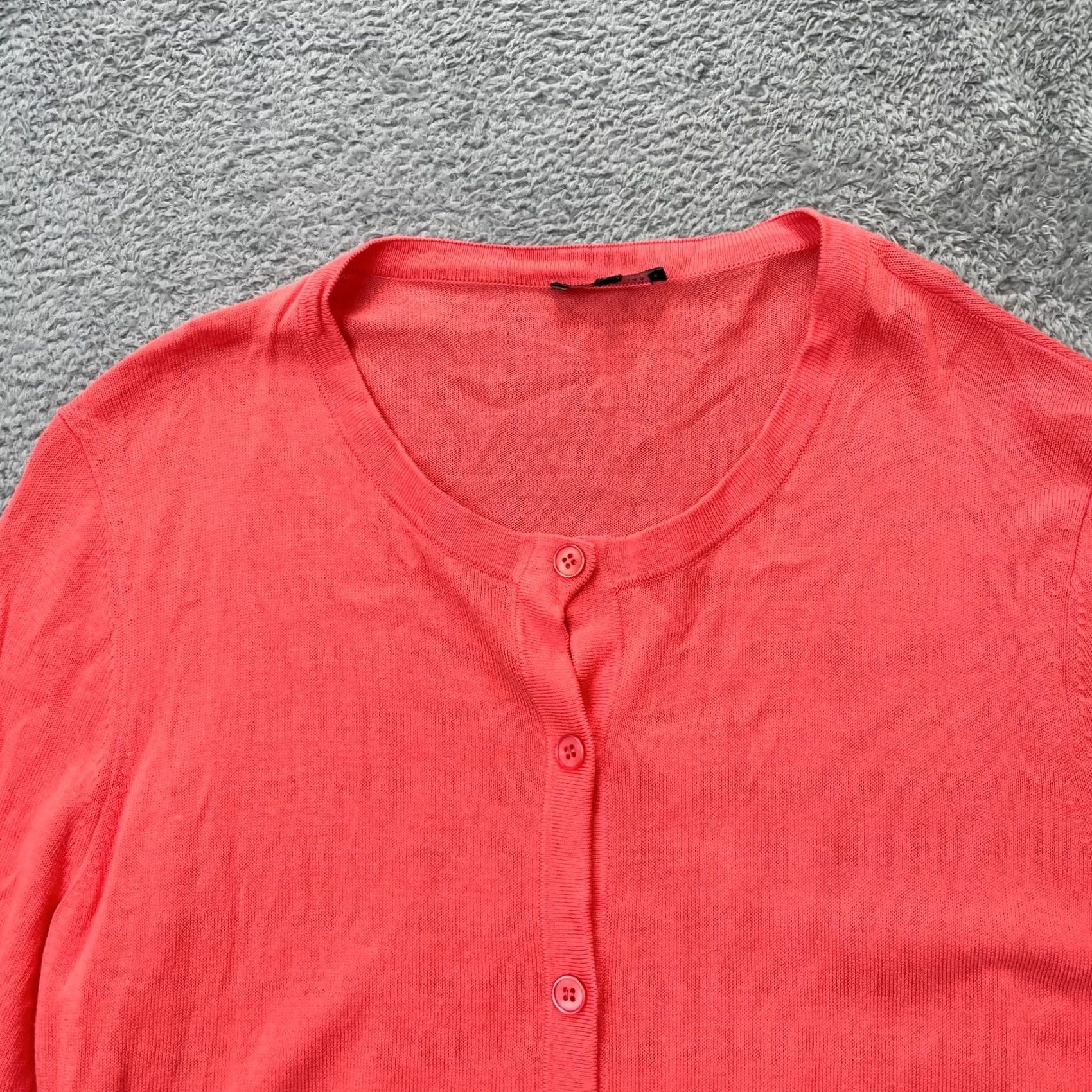 Pinko Lafayette 148 New York Sweater Cardigan Womens XL Pink Button Front Knit Crew Neck Casual Womens XL Pink Cardigan Size XL / US 12-14 / IT 48-50 - 7 Thumbnail